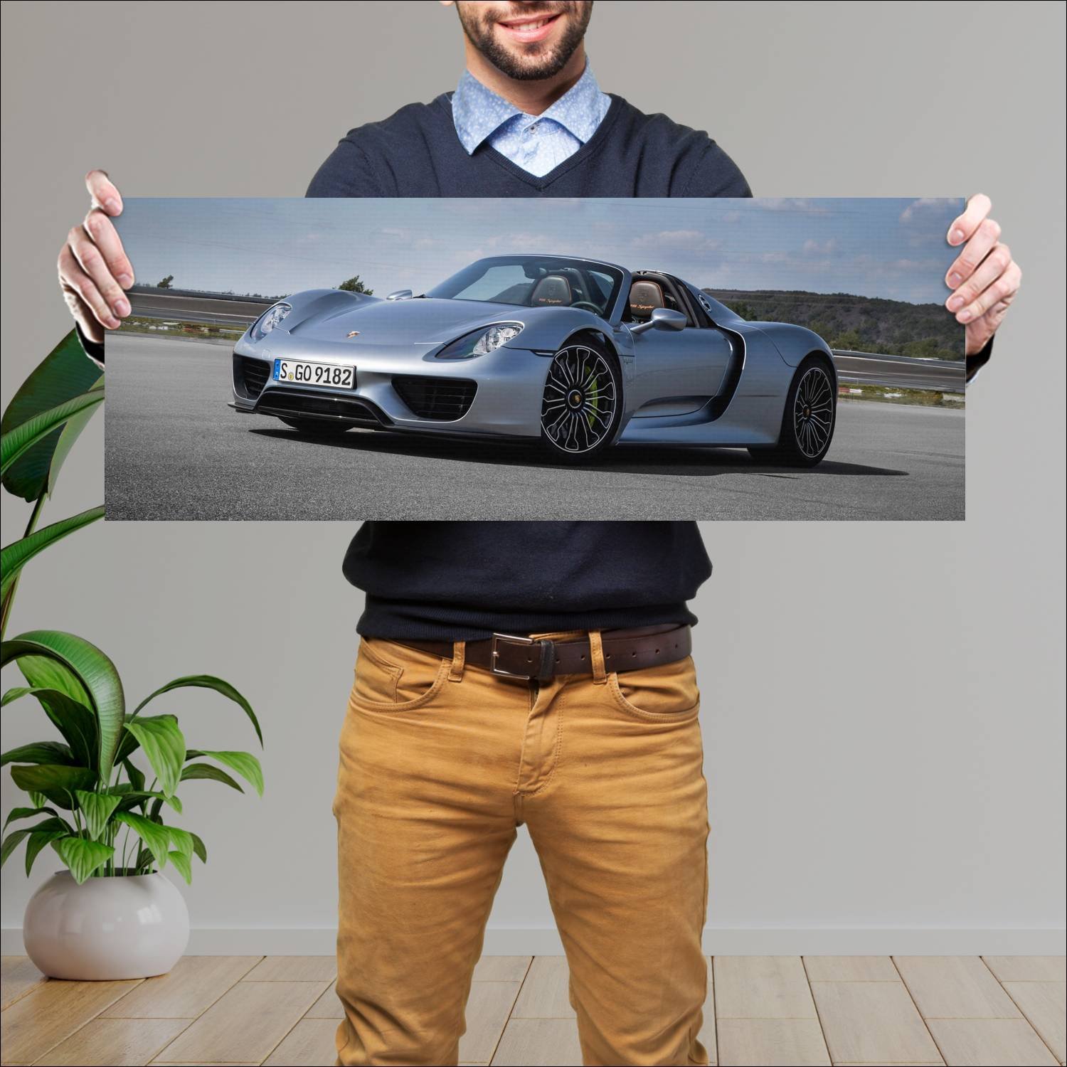 Cuadro grande 30x80cm 2014 porsche 918 spyder Porsche