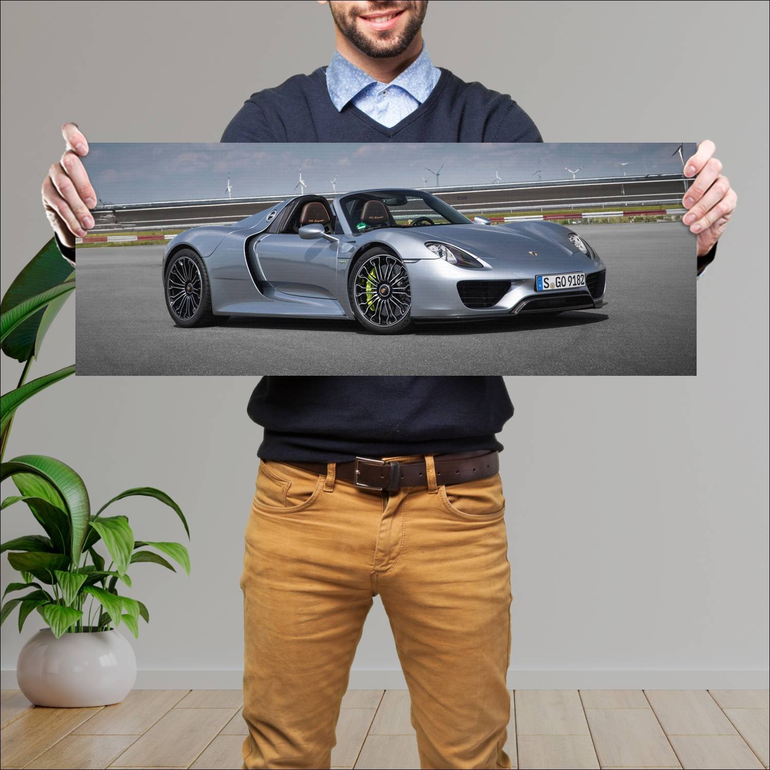 Cuadro grande 30x80cm 2014 porsche 918 spyder Porsche