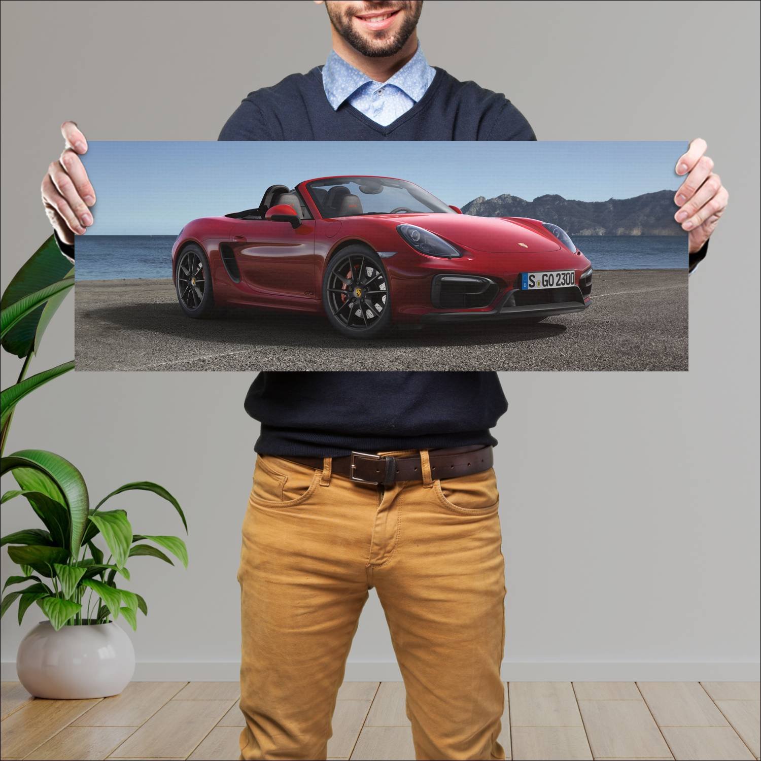 Cuadro grande 30x80cm 2014 porsche boxster gts 480 851 Porsche