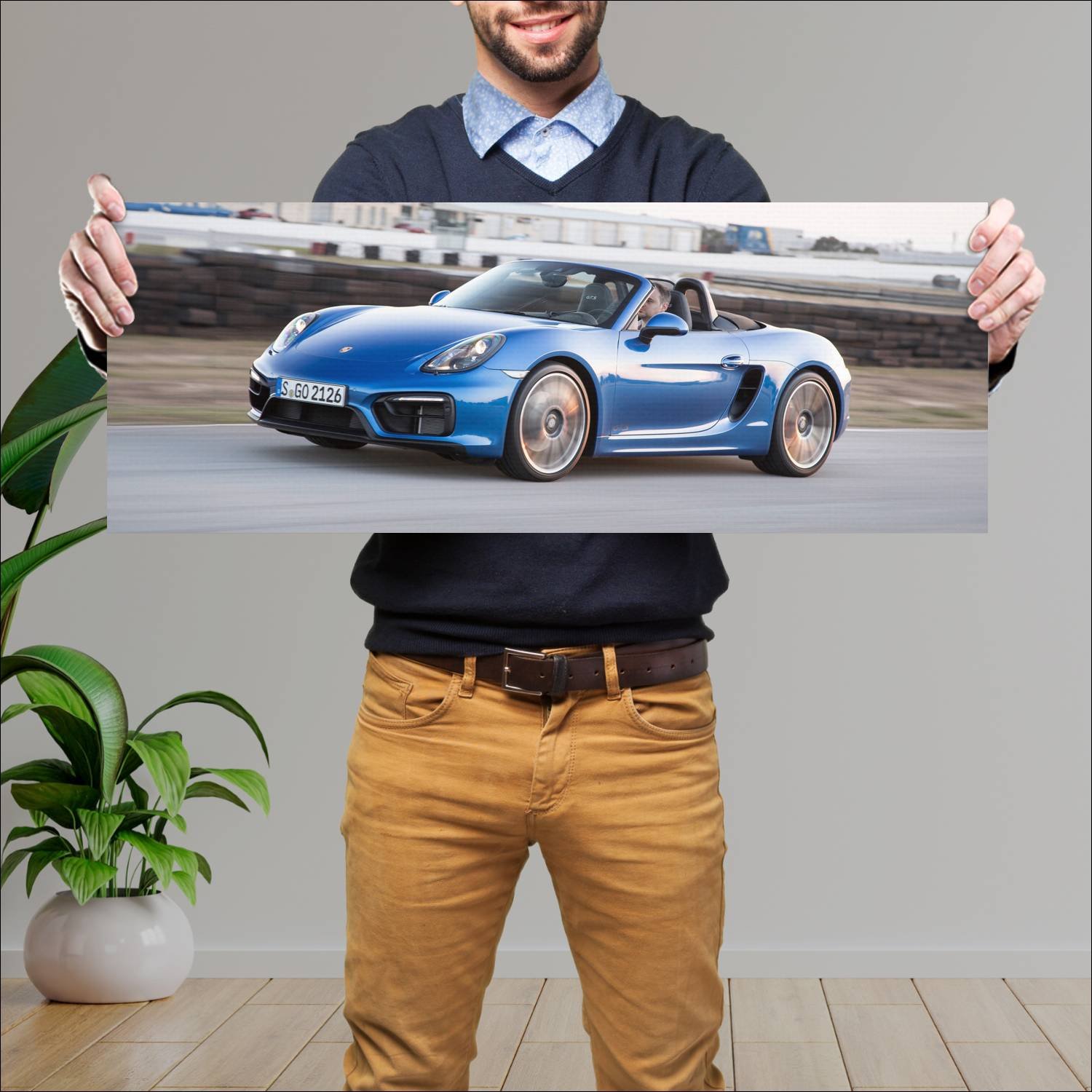 Cuadro grande 30x80cm 2014 porsche boxster gts 482 852 Porsche