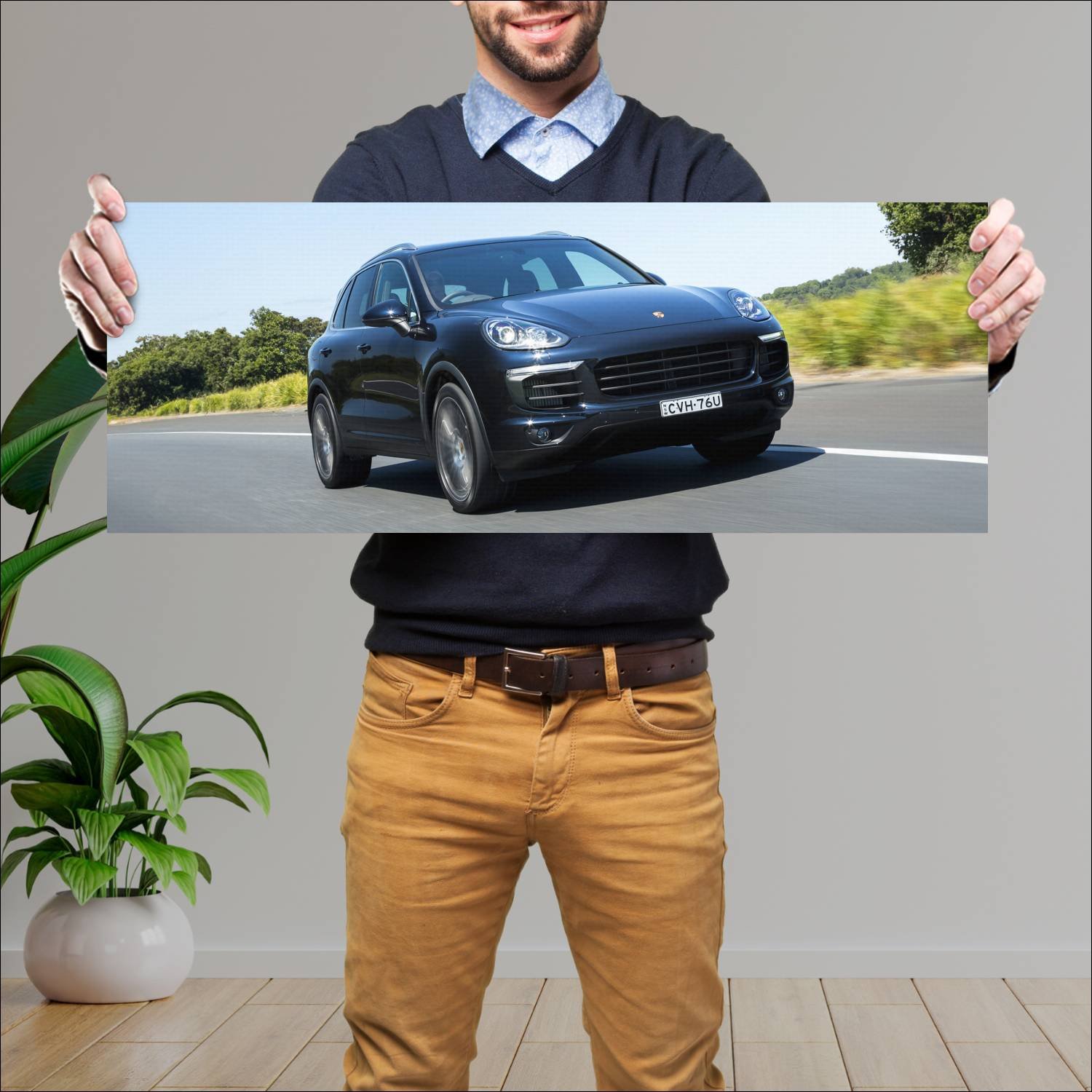 Cuadro grande 30x80cm 2014 porsche cayenne s au 48 857 Porsche