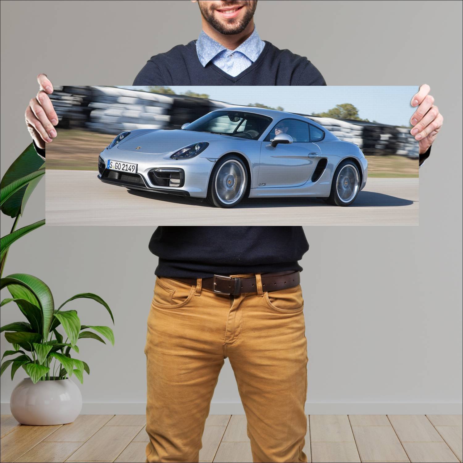 Cuadro grande 30x80cm 2014 porsche cayman gts Porsche