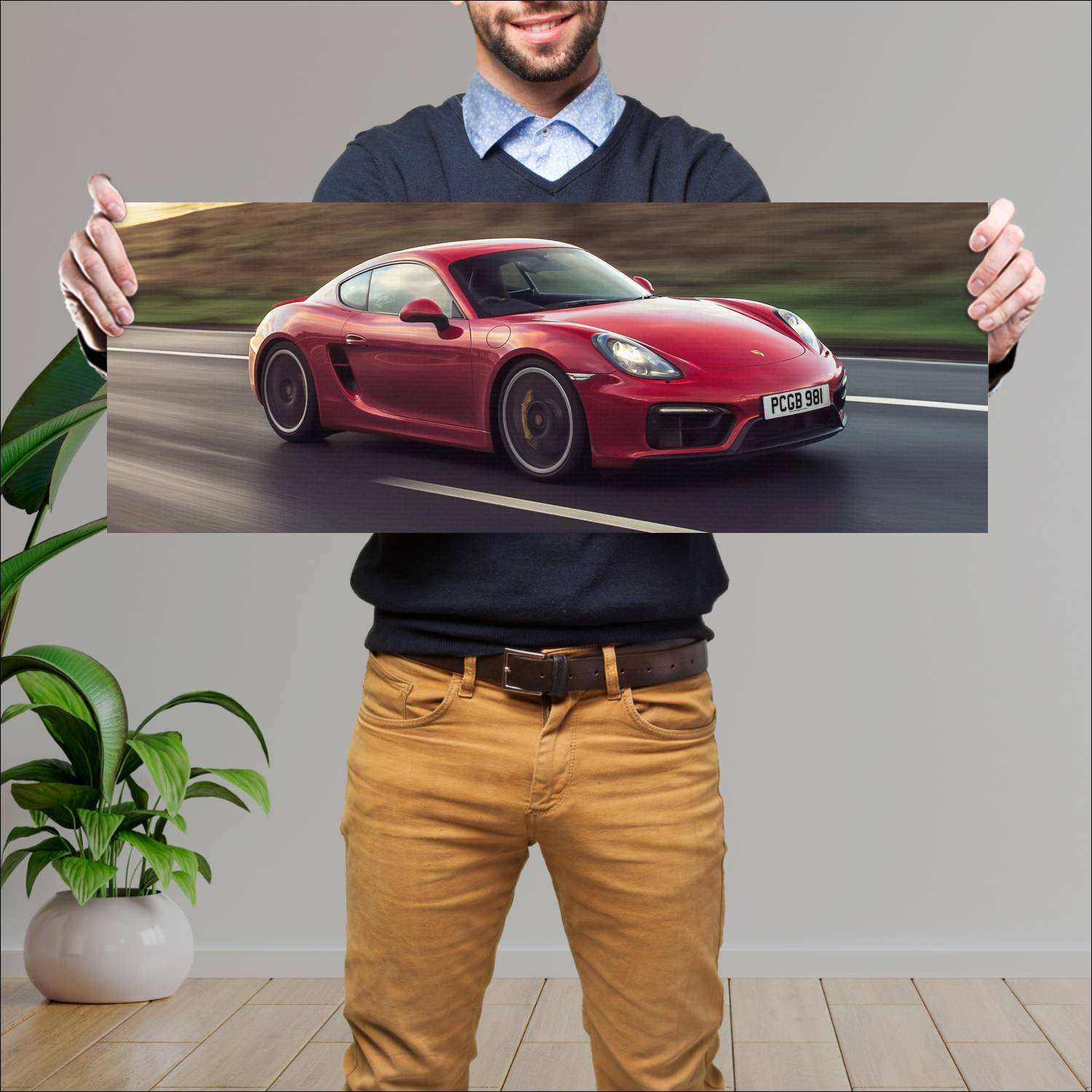 Cuadro grande 30x80cm 2014 porsche cayman gts uk 4 867 Porsche