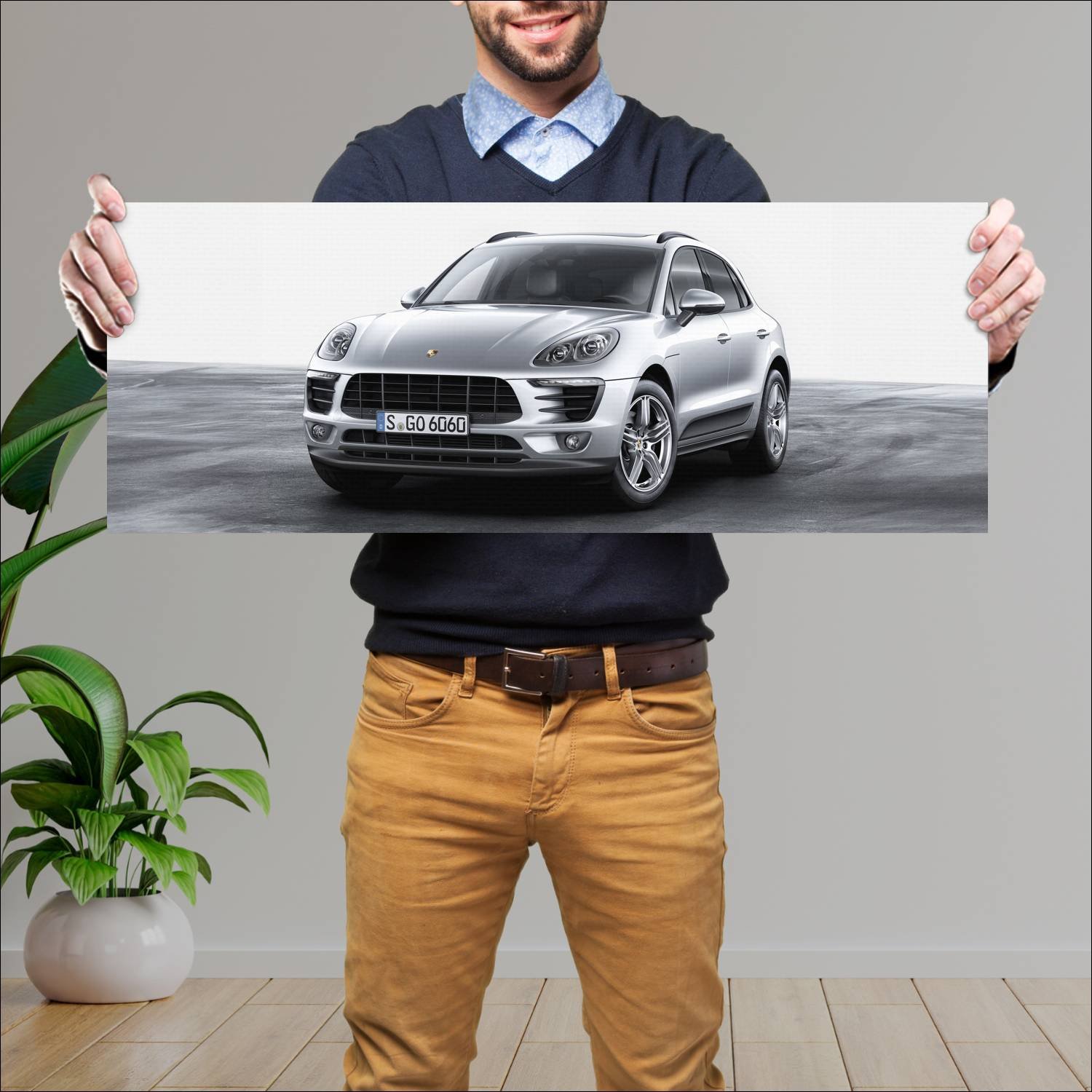 Cuadro grande 30x80cm 2014 porsche macan auto 868 Porsche