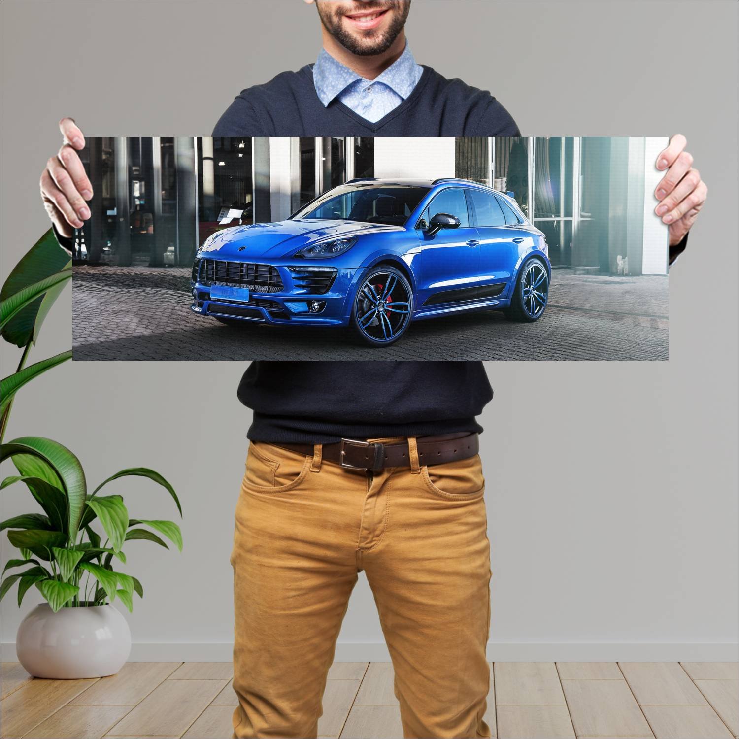 Cuadro grande 30x80cm 2014 porsche macan by techar 869 Porsche