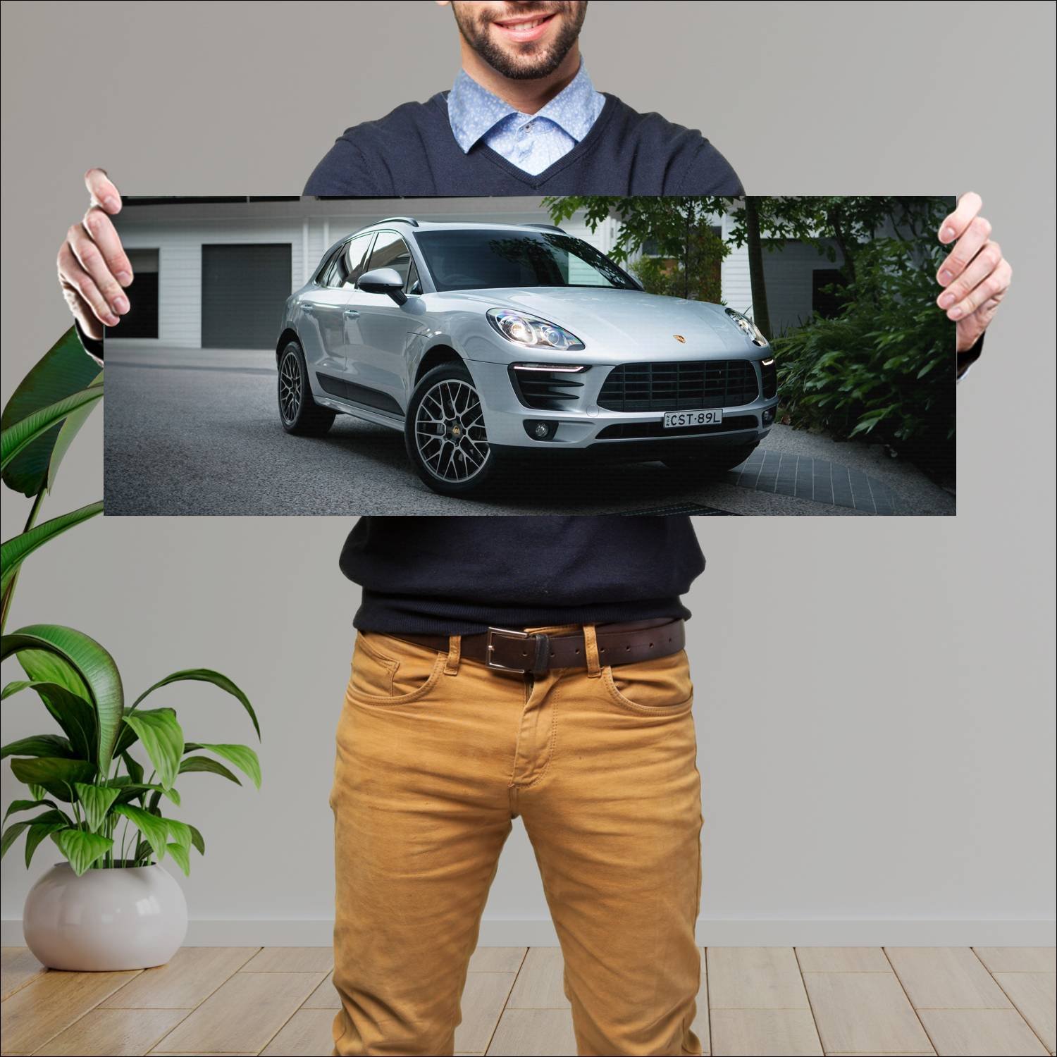 Cuadro grande 30x80cm 2014 porsche macan s au Porsche