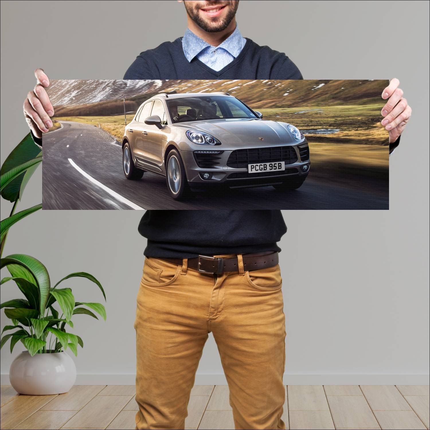 Cuadro grande 30x80cm 2014 porsche macan s uk Porsche