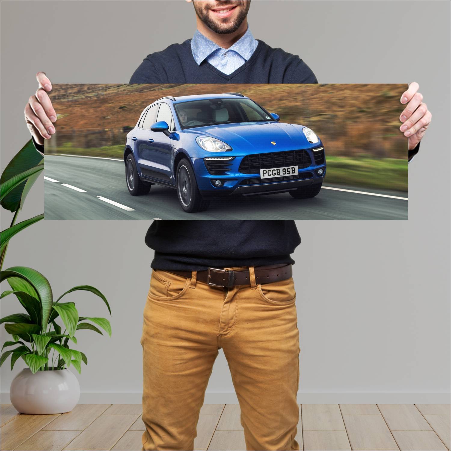 Cuadro grande 30x80cm 2014 porsche macan s uk Porsche