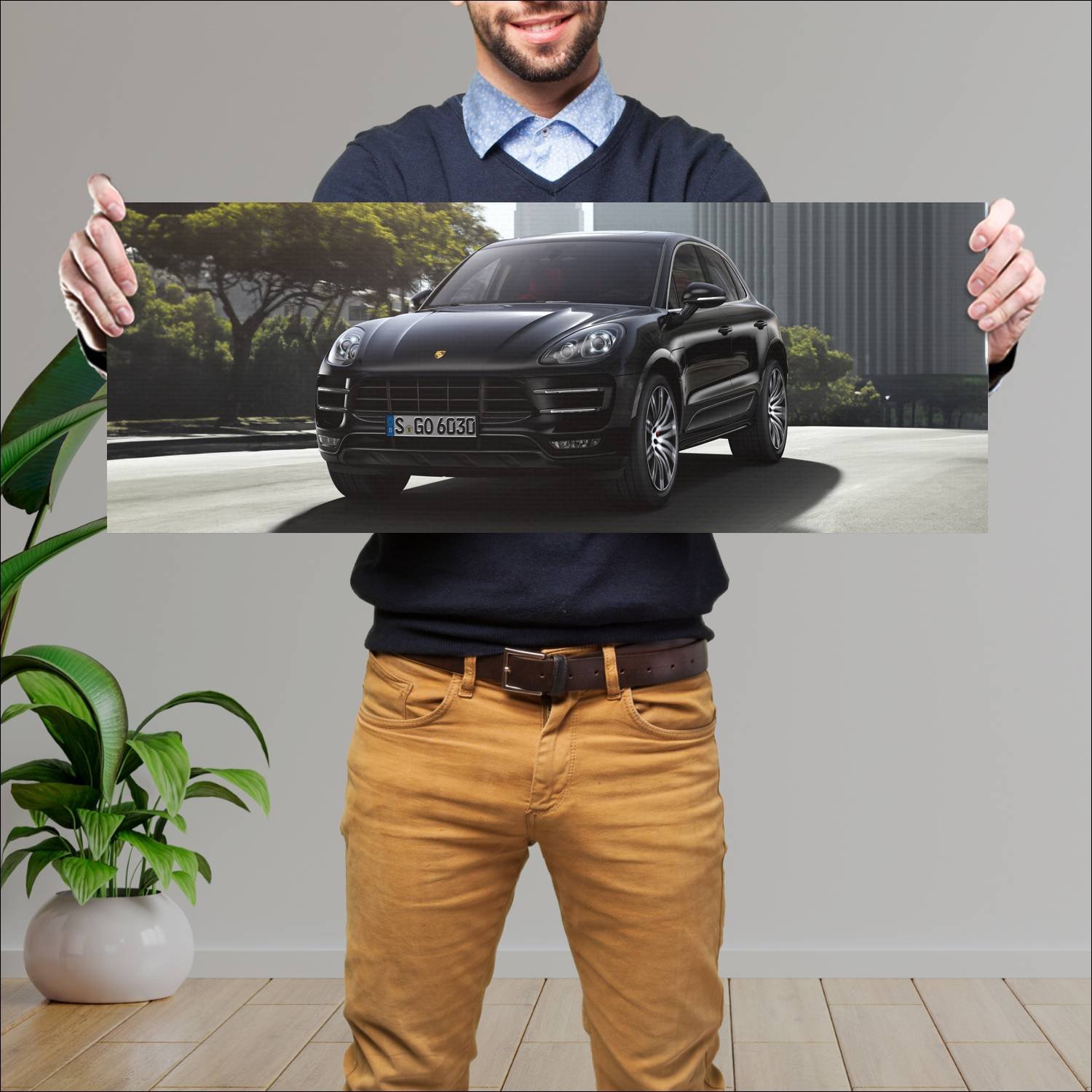 Cuadro grande 30x80cm 2014 porsche macan turbo 484 878 Porsche