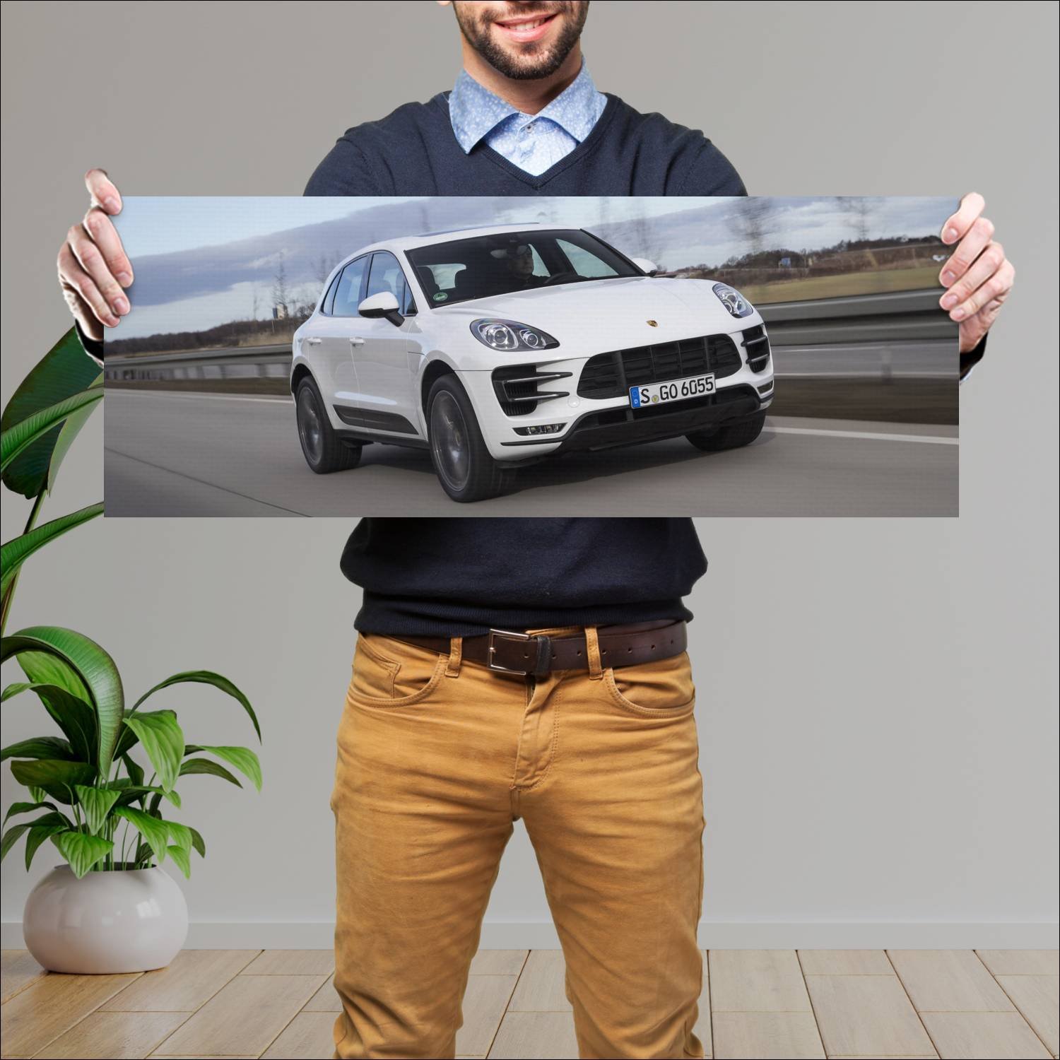 Cuadro grande 30x80cm 2014 porsche macan turbo 484 879 Porsche