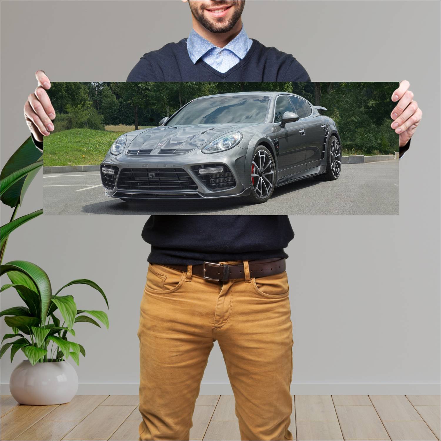 Cuadro grande 30x80cm 2014 porsche panamera by man 884 Porsche