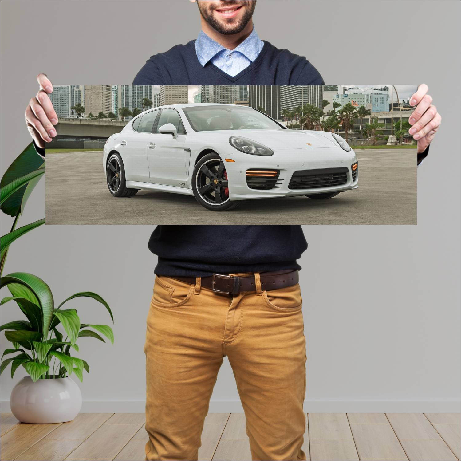 Cuadro grande 30x80cm 2014 porsche panamera gts us 885 Porsche