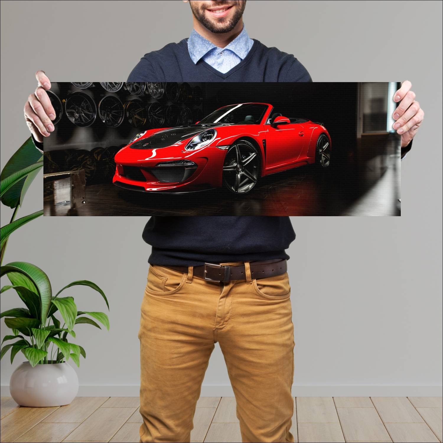 Cuadro grande 30x80cm 2014 topcar stinger cabriole 892 Porsche