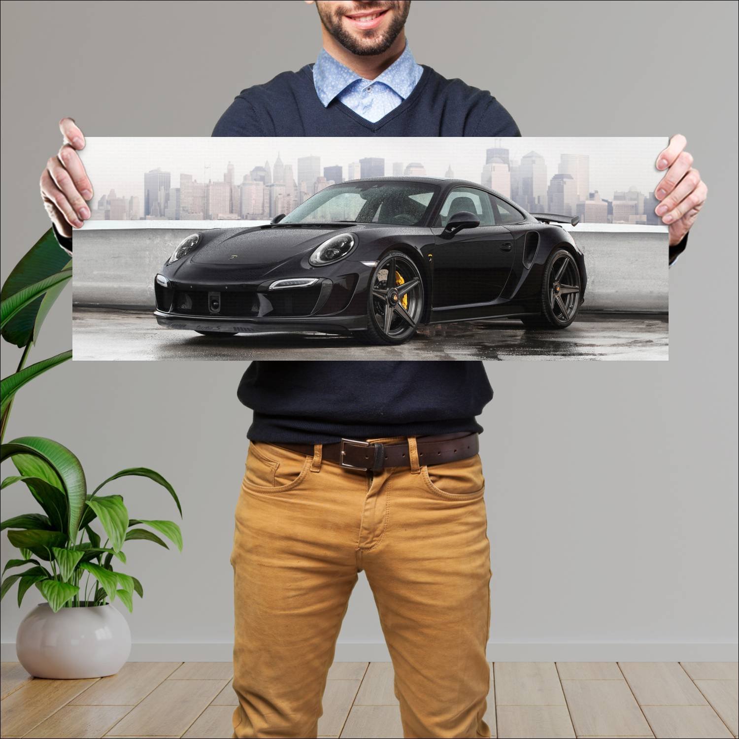 Cuadro grande 30x80cm 2014 topcar stinger gtr Porsche