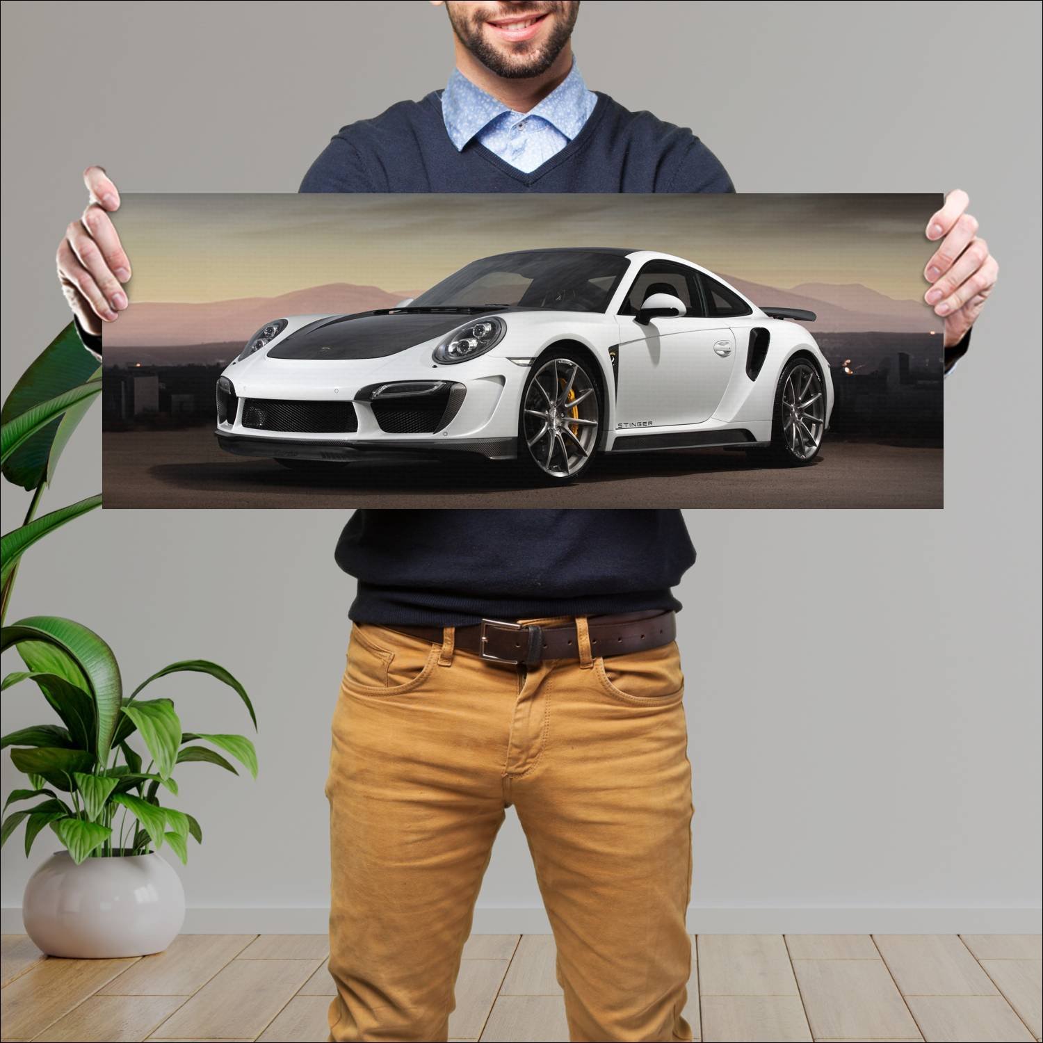 Cuadro grande 30x80cm 2014 topcar stinger gtr Porsche