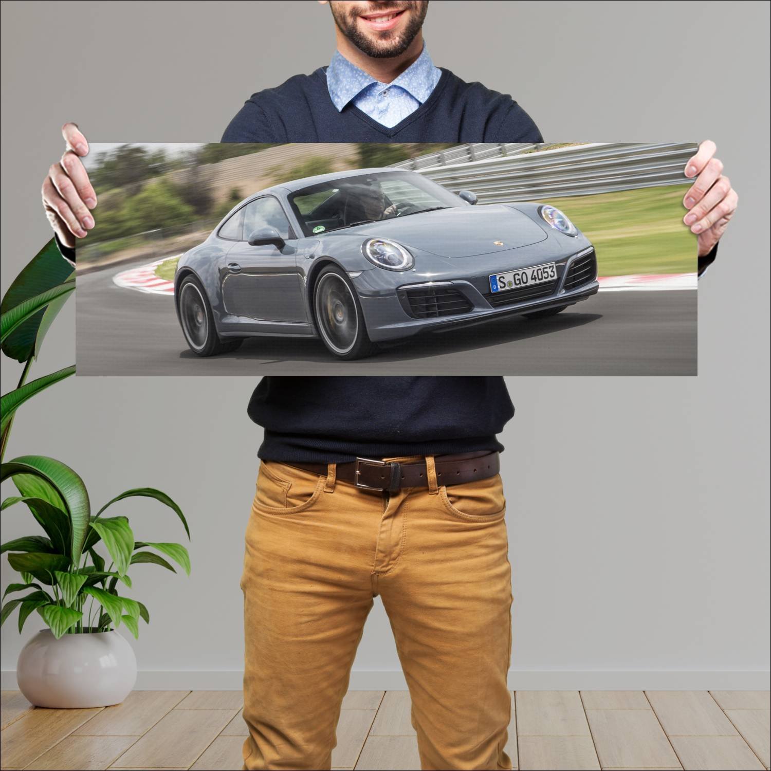 Cuadro grande 30x80cm 2015 porsche 911 carrera 485 897 Porsche