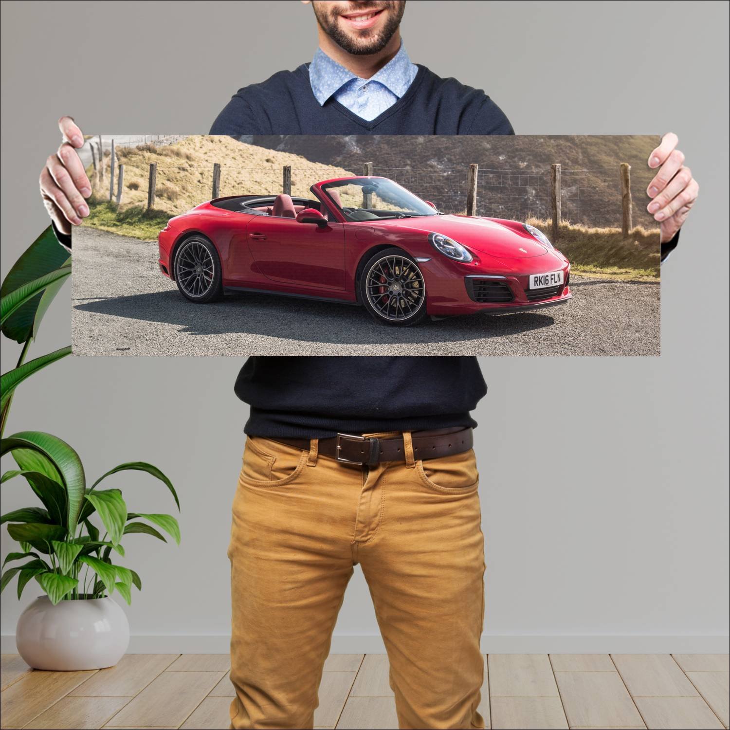 Cuadro grande 30x80cm 2015 porsche 911 carrera s c 905 Porsche