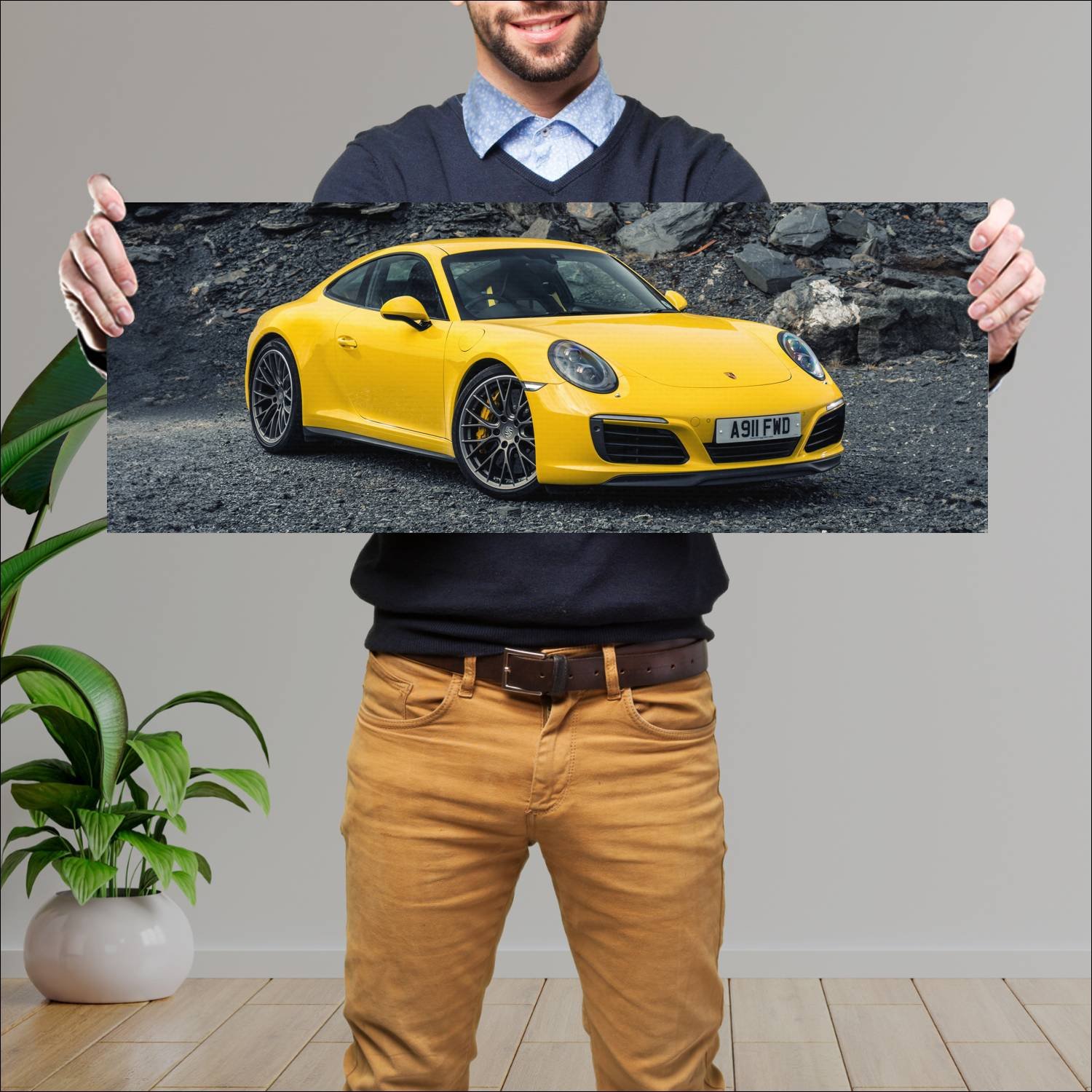 Cuadro grande 30x80cm 2015 porsche 911 carrera s u 906 Porsche