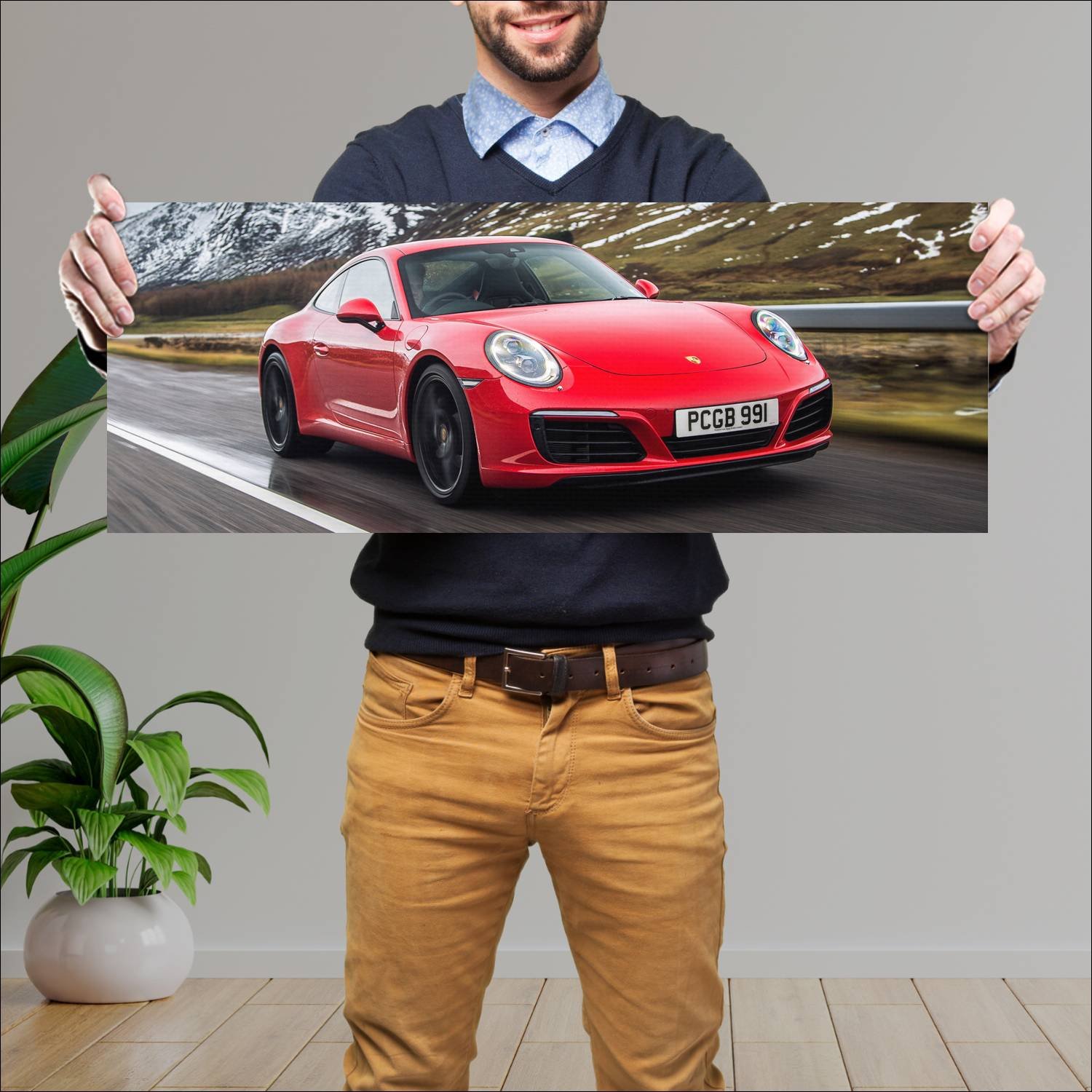 Cuadro grande 30x80cm 2015 porsche 911 carrera uk 907 Porsche