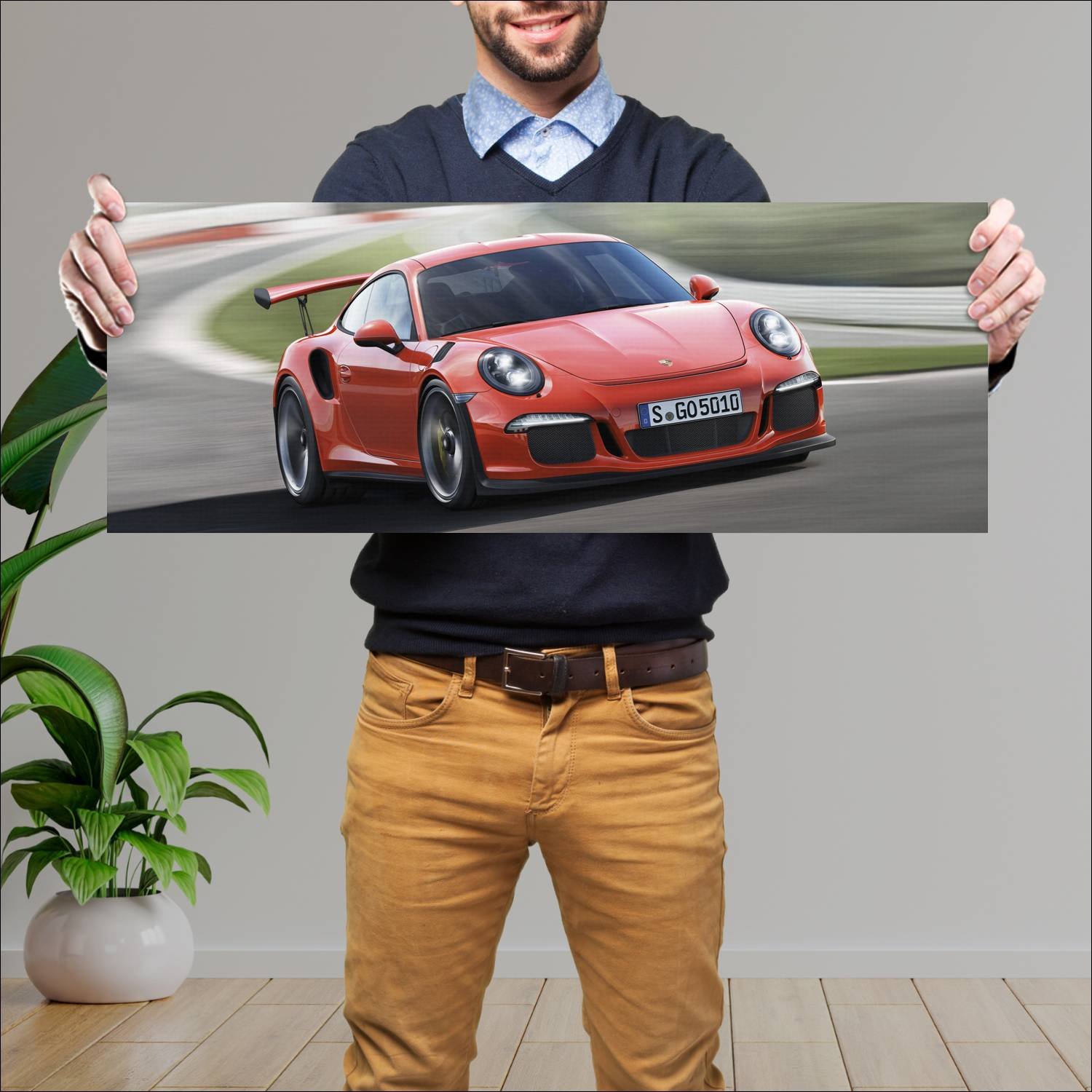 Cuadro grande 30x80cm 2015 porsche 911 gt3 rs Porsche