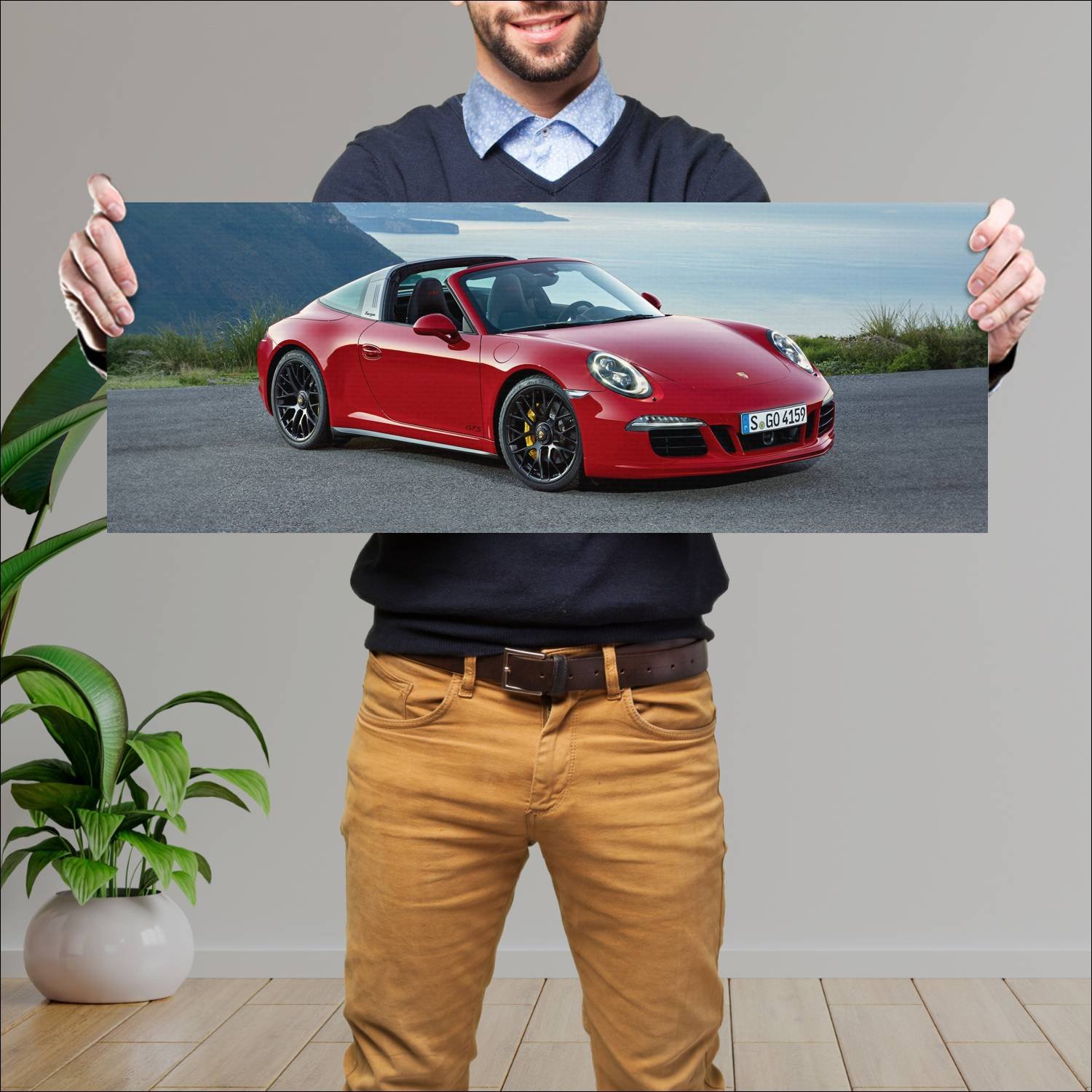 Cuadro grande 30x80cm 2015 porsche 911 targa gts 1 913 Porsche