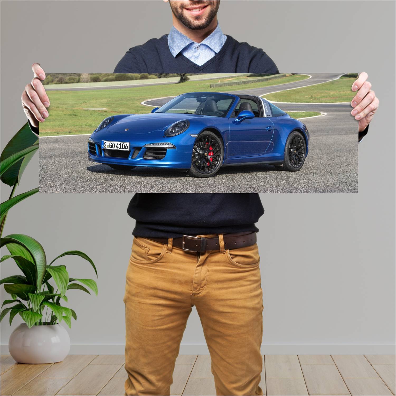 Cuadro grande 30x80cm 2015 porsche 911 targa gts 4 914 Porsche