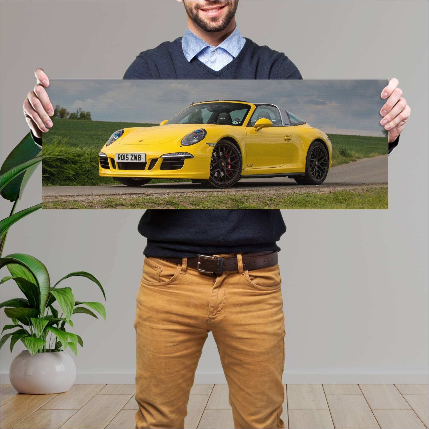 Cuadro grande 30x80cm 2015 porsche 911 targa gts u 915 Porsche