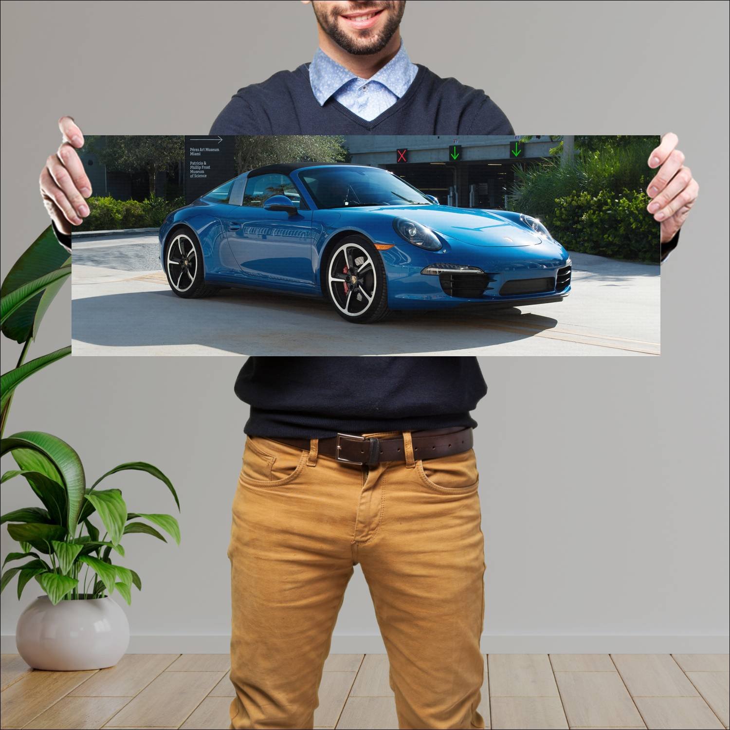 Cuadro grande 30x80cm 2015 porsche 911 targa s us 917 Porsche