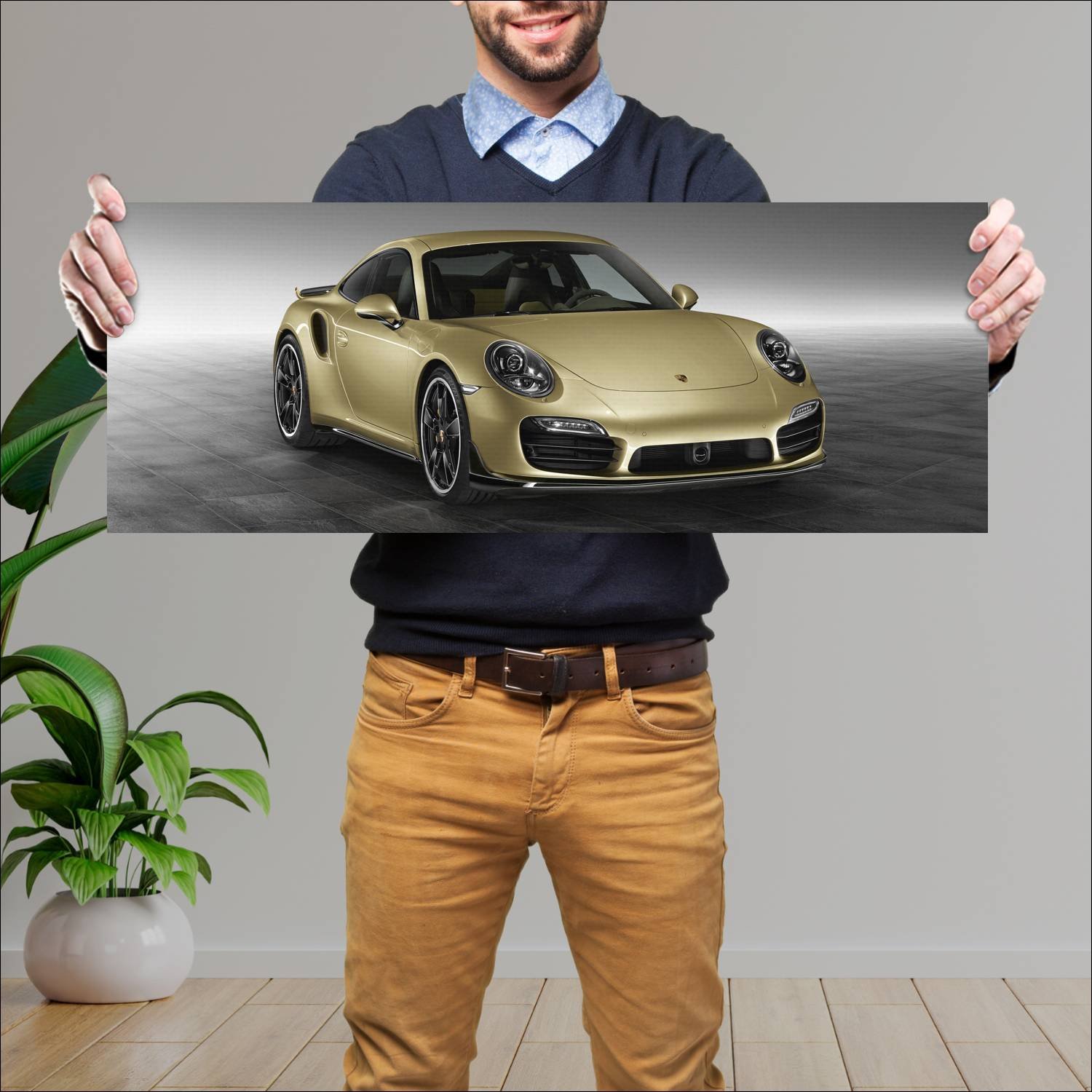 Cuadro grande 30x80cm 2015 porsche 911 turbo aerok 918 Porsche