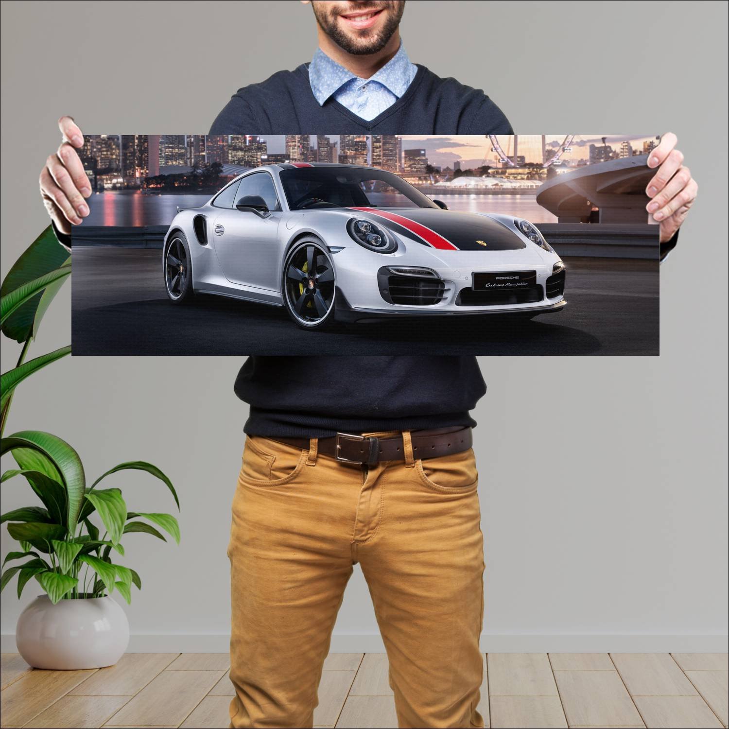 Cuadro grande 30x80cm 2015 porsche 911 turbo s sg5 921 Porsche