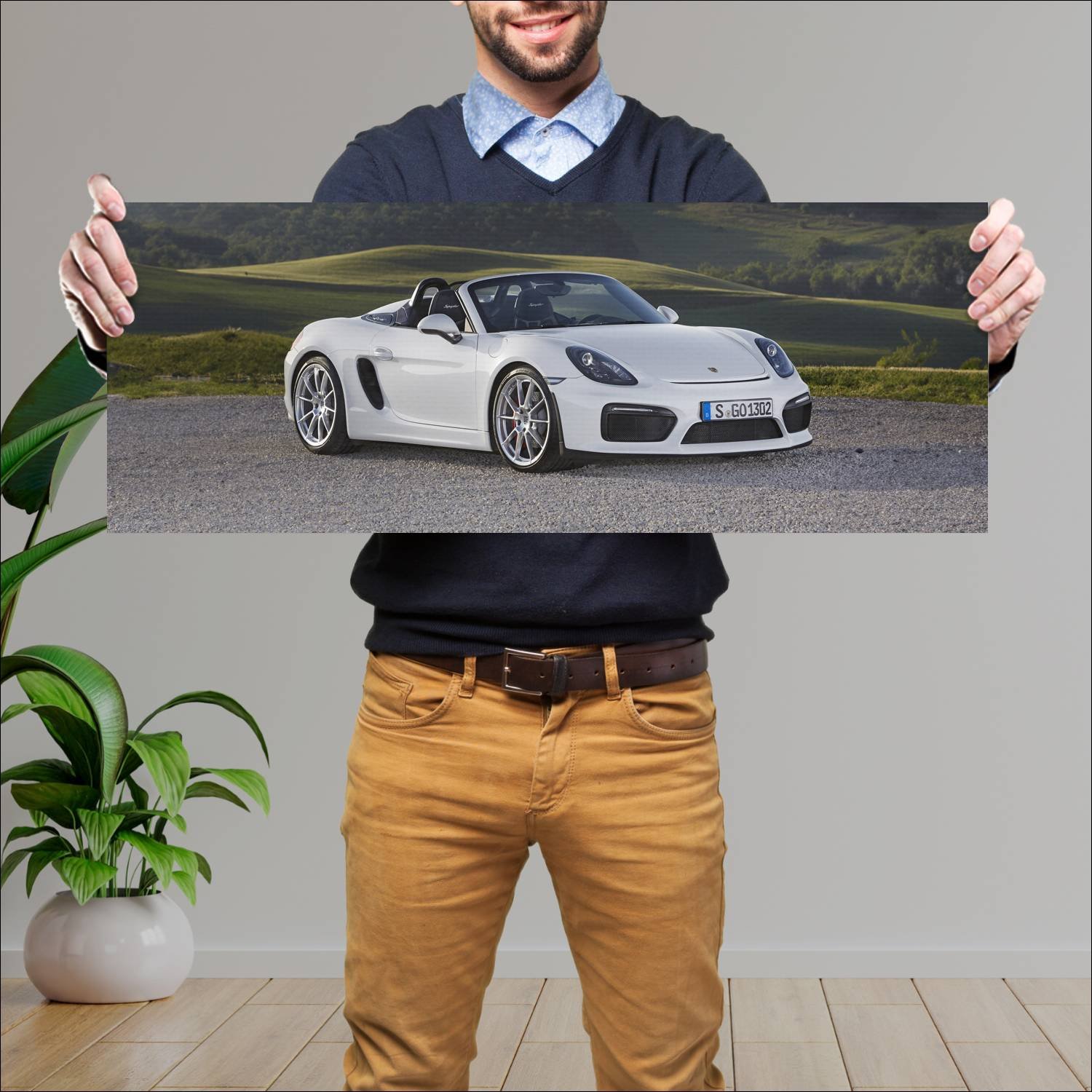 Cuadro grande 30x80cm 2015 porsche boxster spyder 926 Porsche