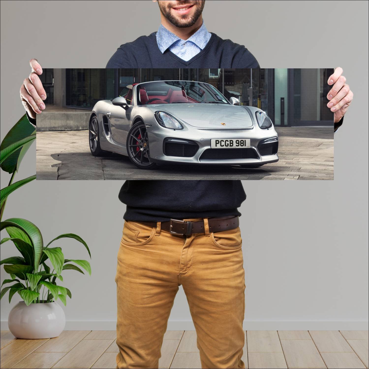 Cuadro grande 30x80cm 2015 porsche boxster spyder 927 Porsche