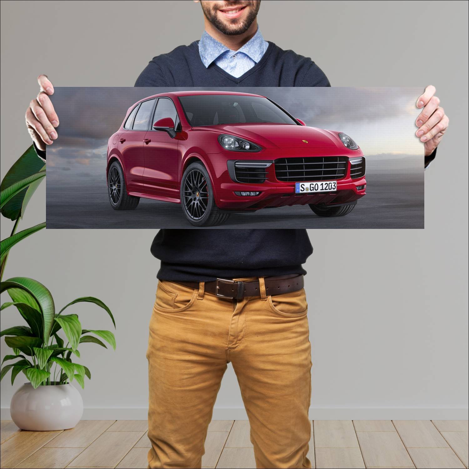 Cuadro grande 30x80cm 2015 porsche cayenne gts 147 929 Porsche