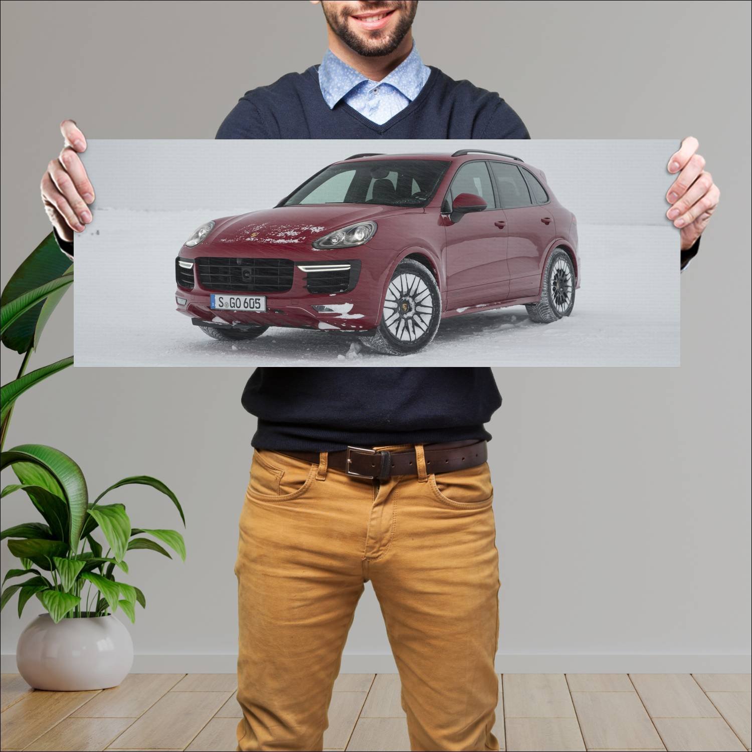 Cuadro grande 30x80cm 2015 porsche cayenne gts 480 930 Porsche