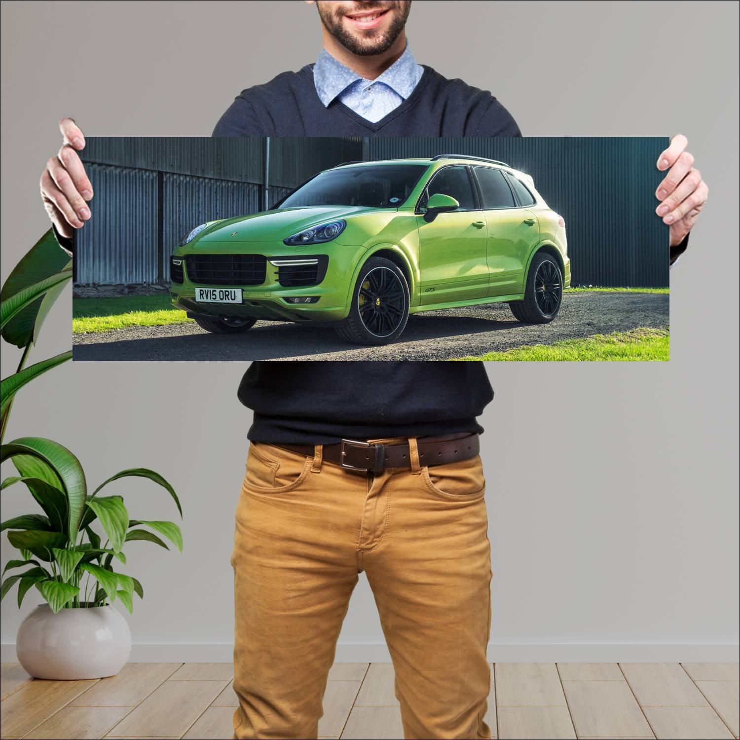 Cuadro grande 30x80cm 2015 porsche cayenne gts uk 931 Porsche