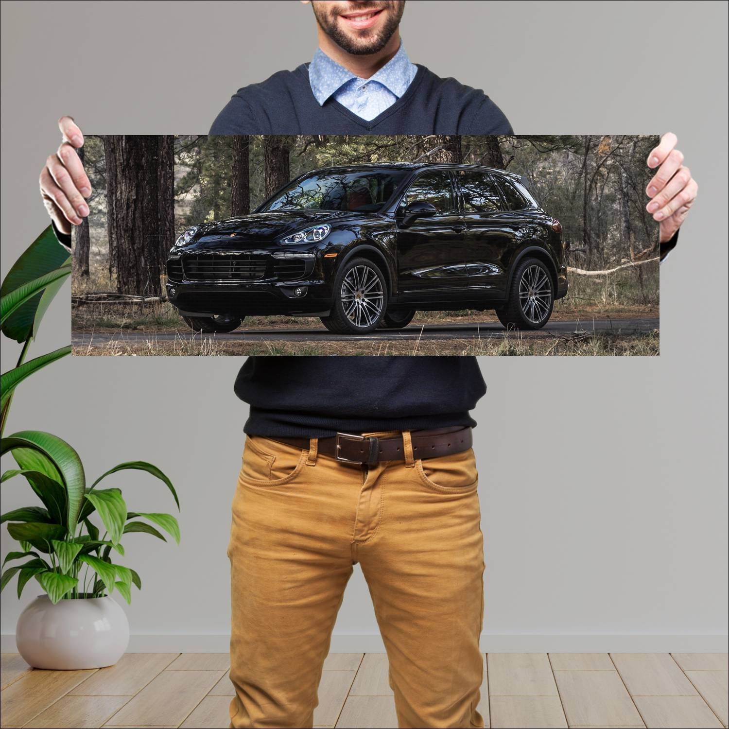 Cuadro grande 30x80cm 2015 porsche cayenne s us 48 935 Porsche