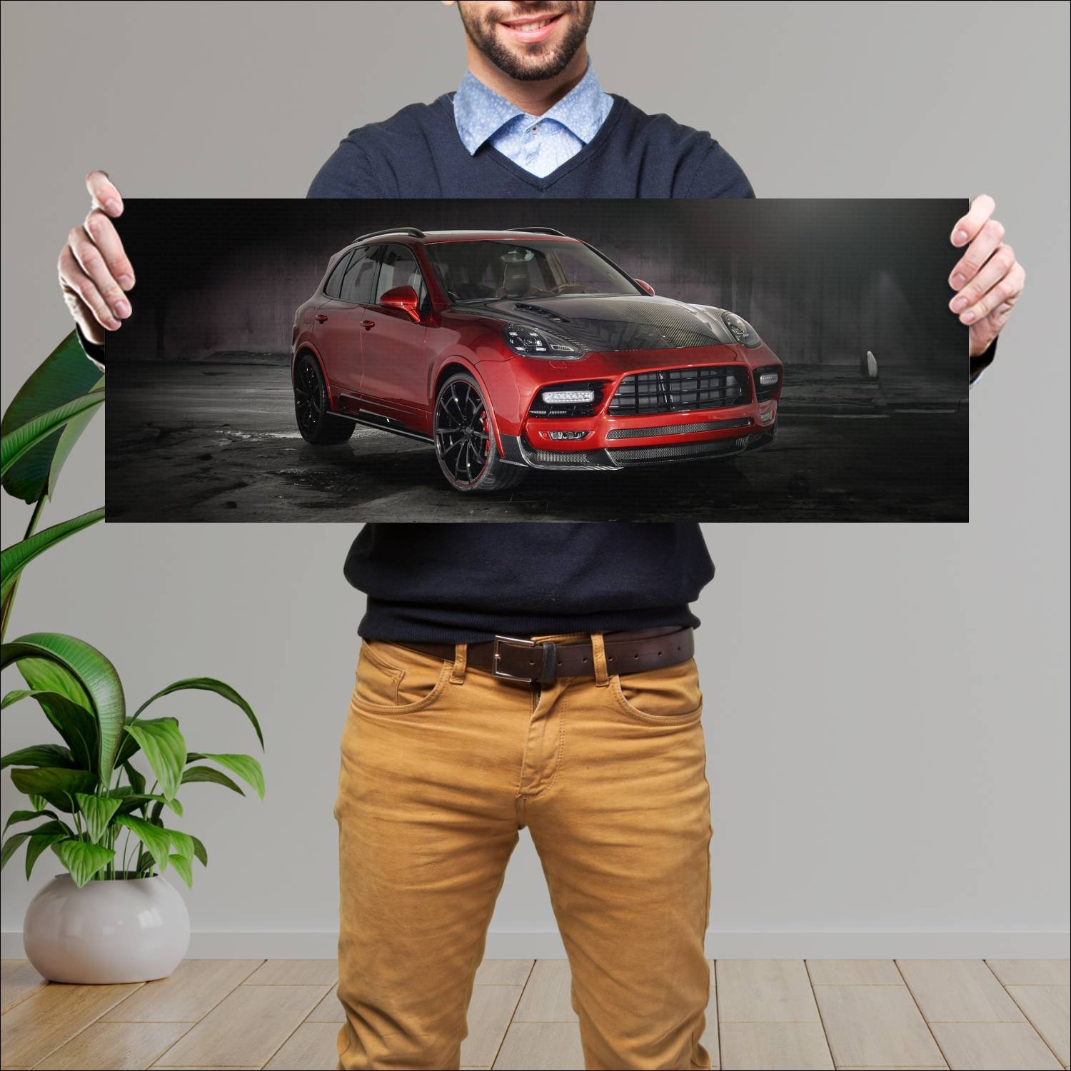 Cuadro grande 30x80cm 2015 porsche cayenne turbo b 936 Porsche