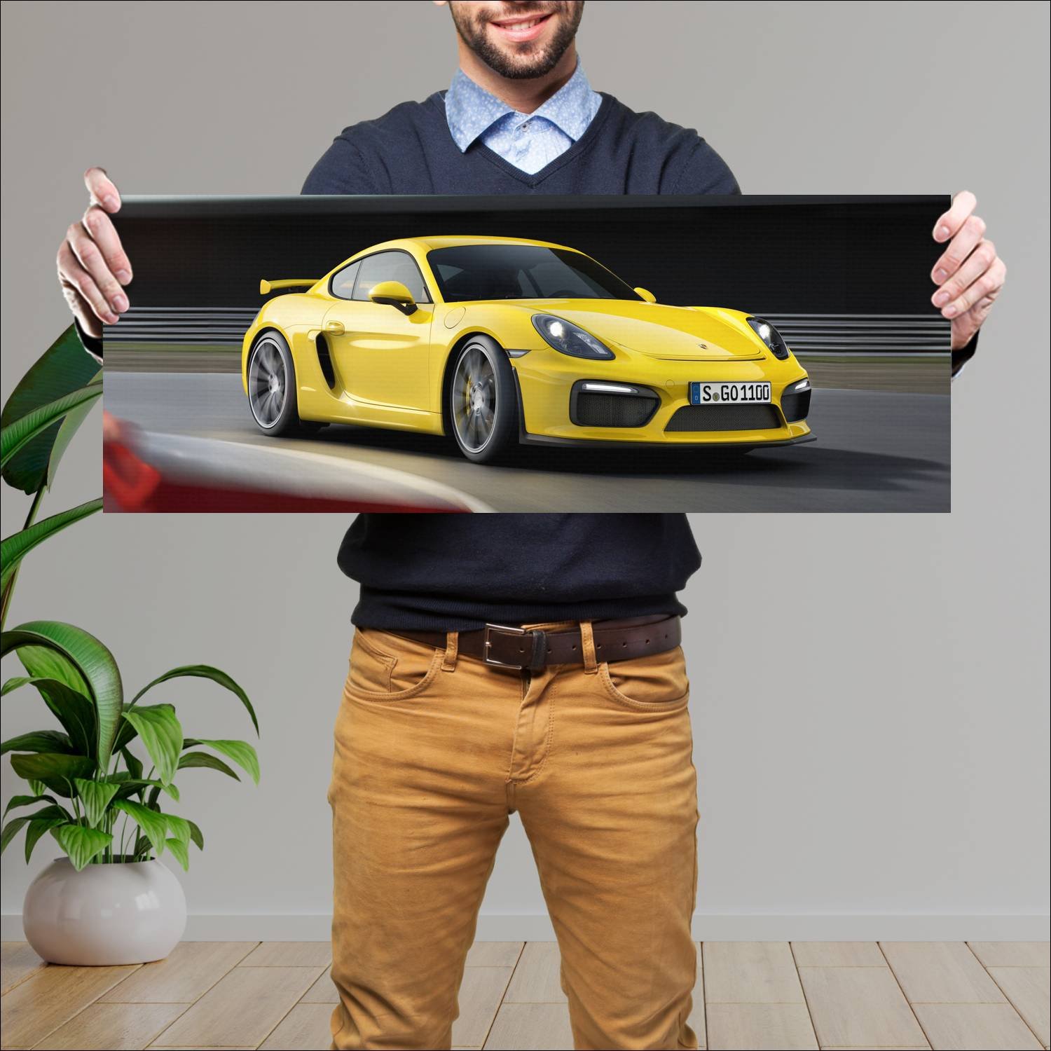 Cuadro grande 30x80cm 2015 porsche cayman gt4 Porsche