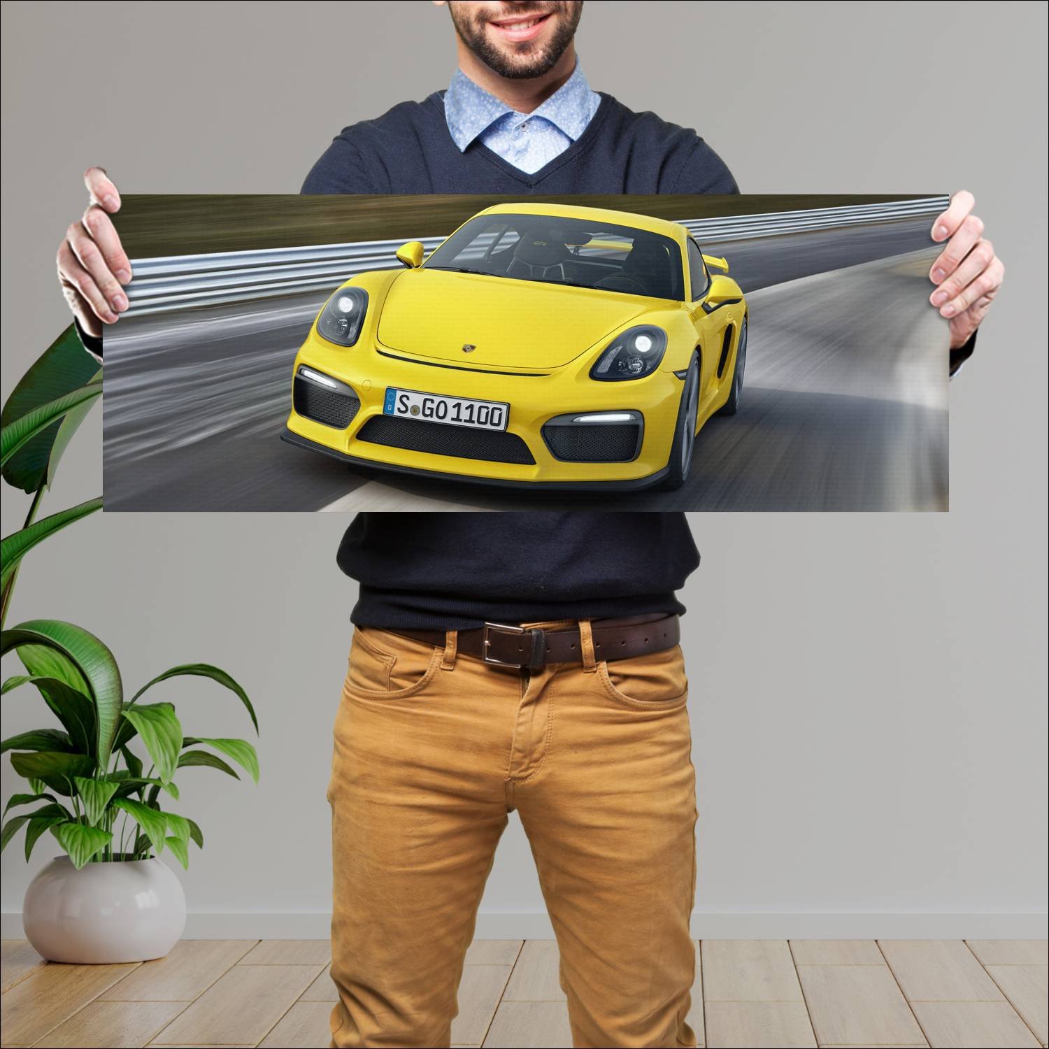 Cuadro grande 30x80cm 2015 porsche cayman gt4 Porsche