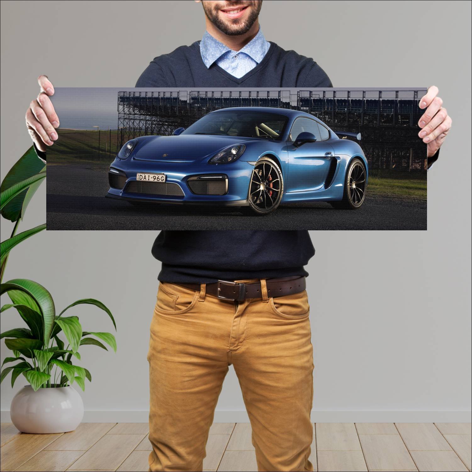 Cuadro grande 30x80cm 2015 porsche cayman gt4 au 4 943 Porsche