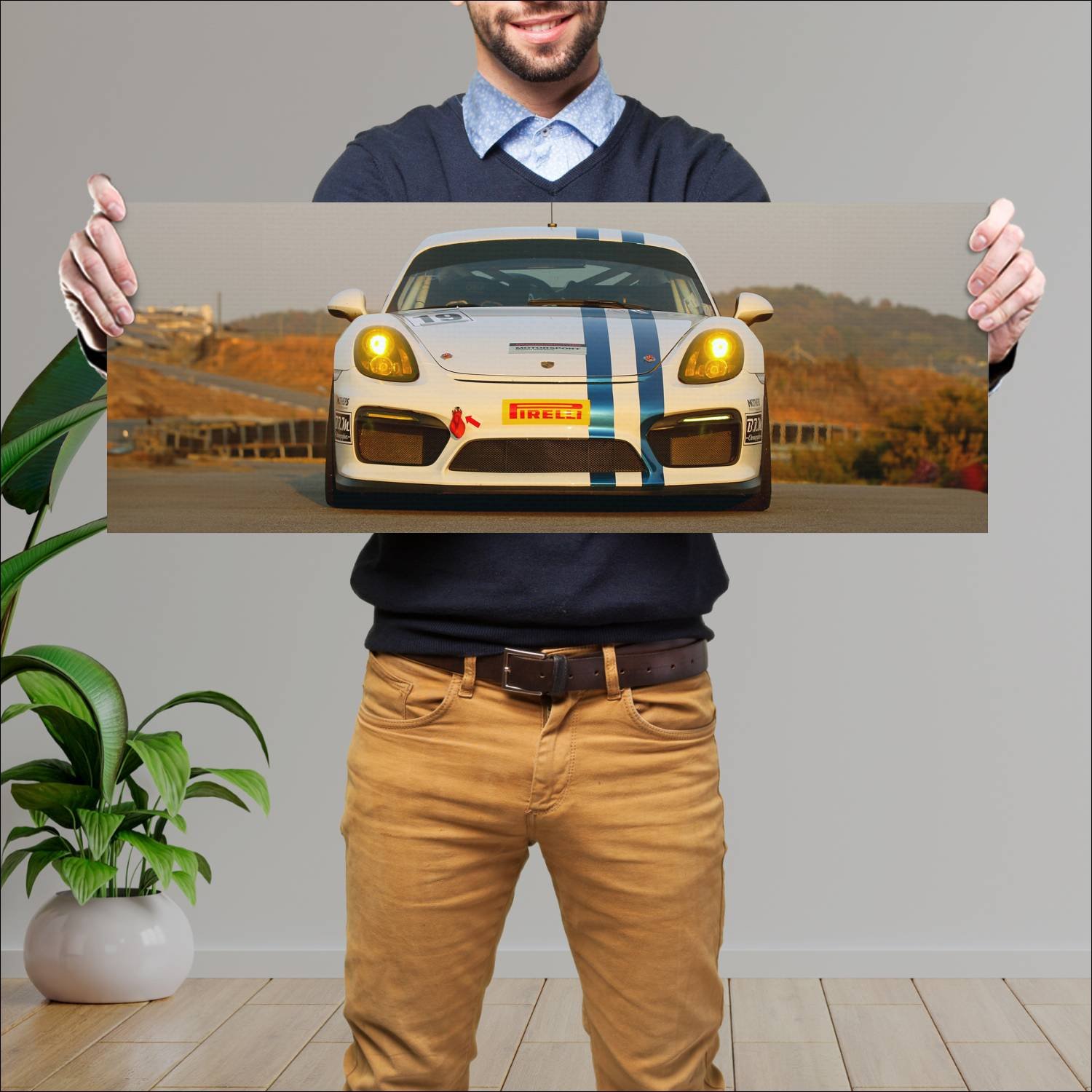 Cuadro grande 30x80cm 2015 porsche cayman gt4 club 945 Porsche