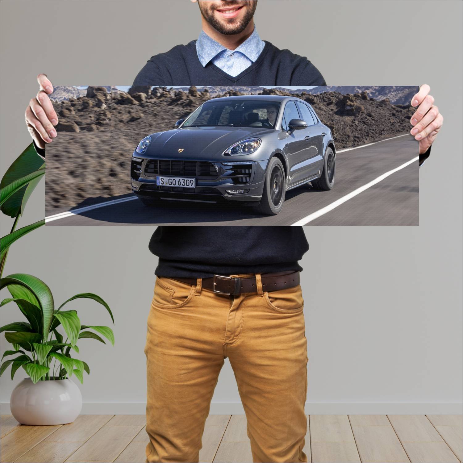 Cuadro grande 30x80cm 2015 porsche macan gts auto 948 Porsche
