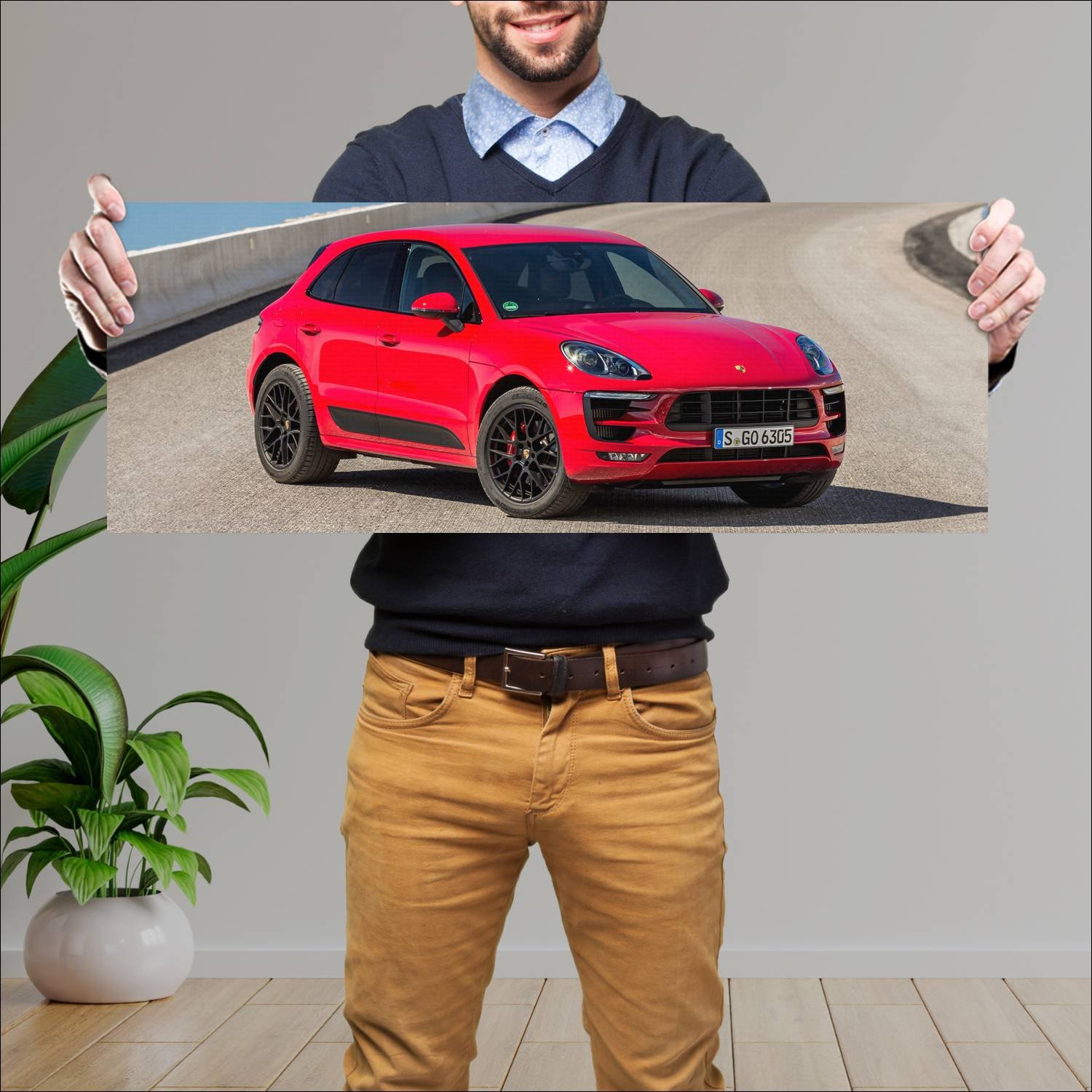 Cuadro grande 30x80cm 2015 porsche macan gts auto 949 Porsche