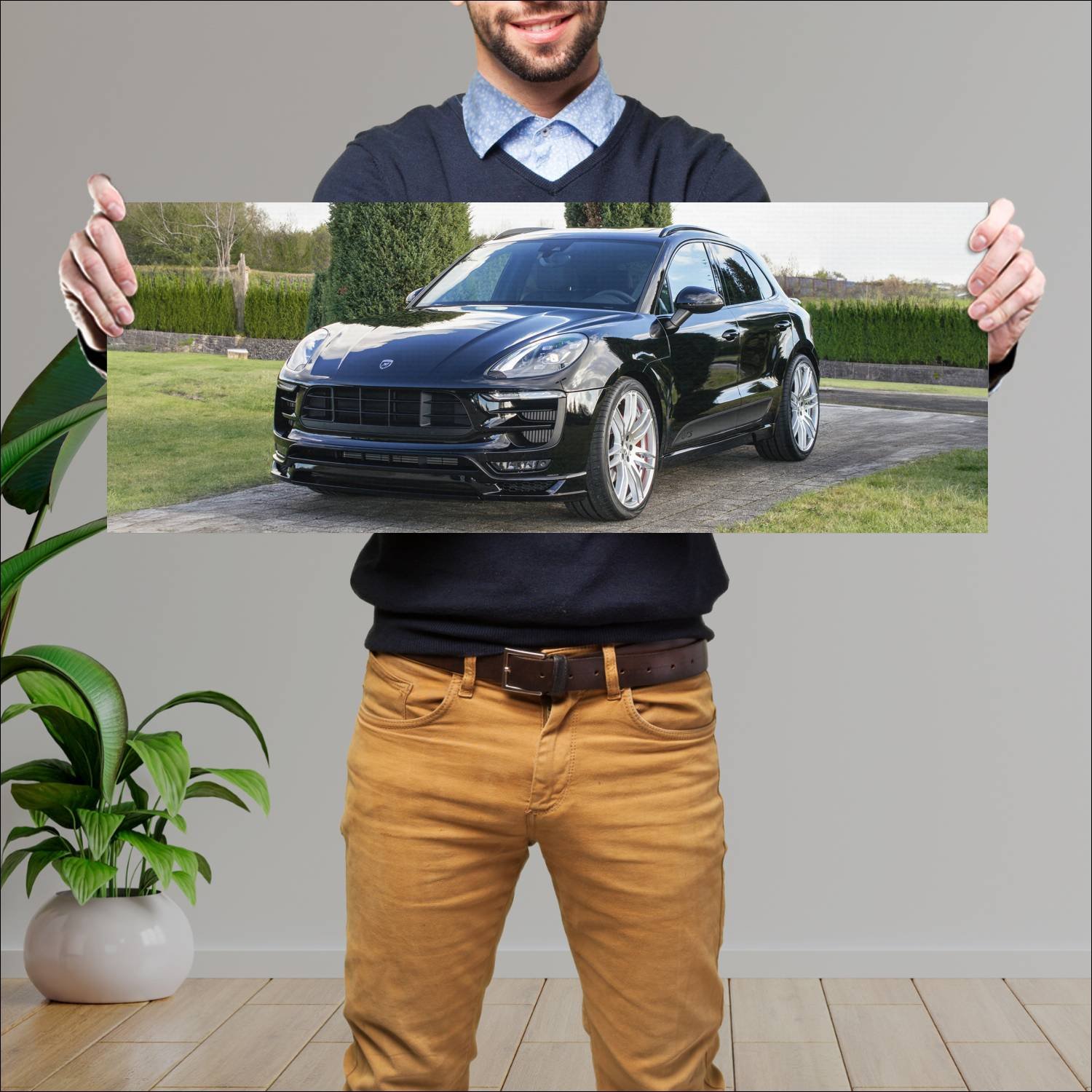 Cuadro grande 30x80cm 2015 porsche macan s by hama 950 Porsche