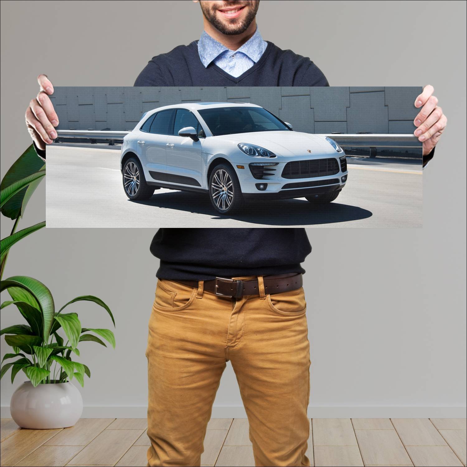 Cuadro grande 30x80cm 2015 porsche macan s us Porsche