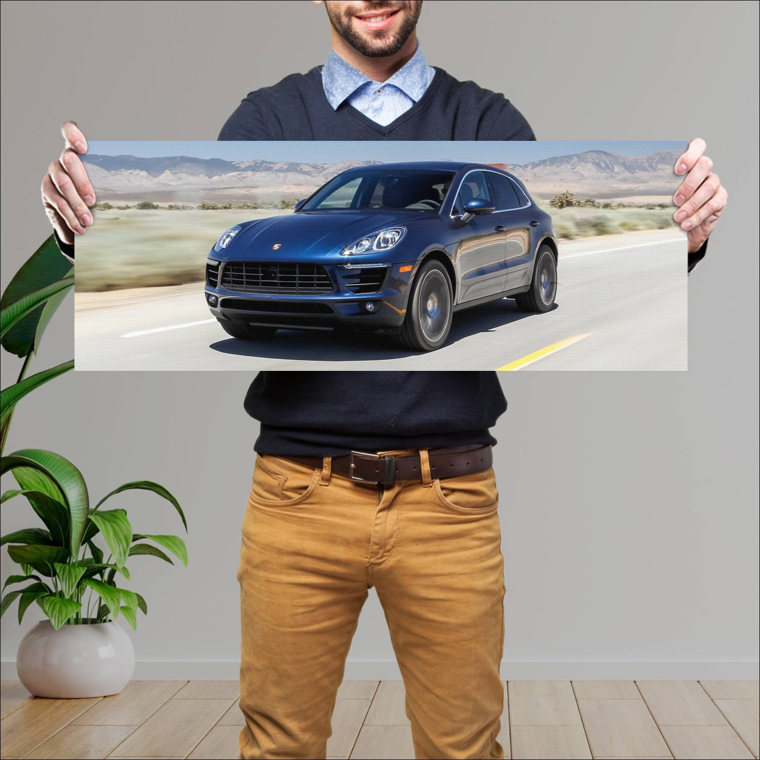 Cuadro grande 30x80cm 2015 porsche macan s us Porsche
