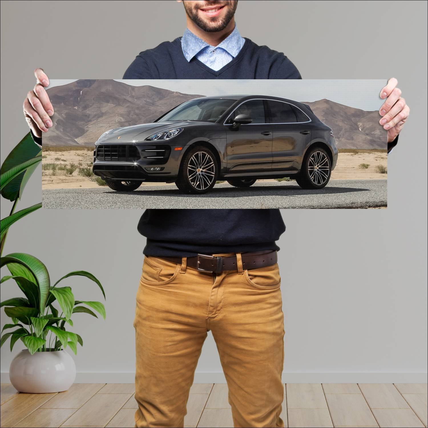 Cuadro grande 30x80cm 2015 porsche macan turbo us 953 Porsche