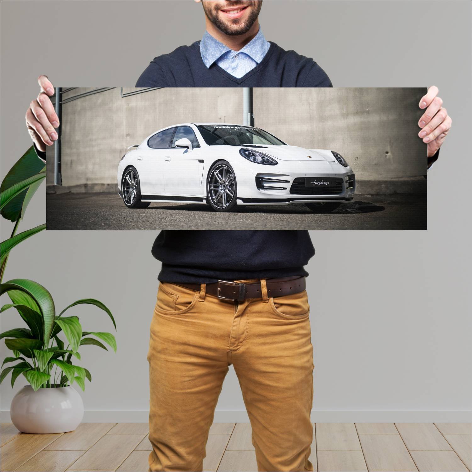 Cuadro grande 30x80cm 2015 porsche panamera by fai 955 Porsche