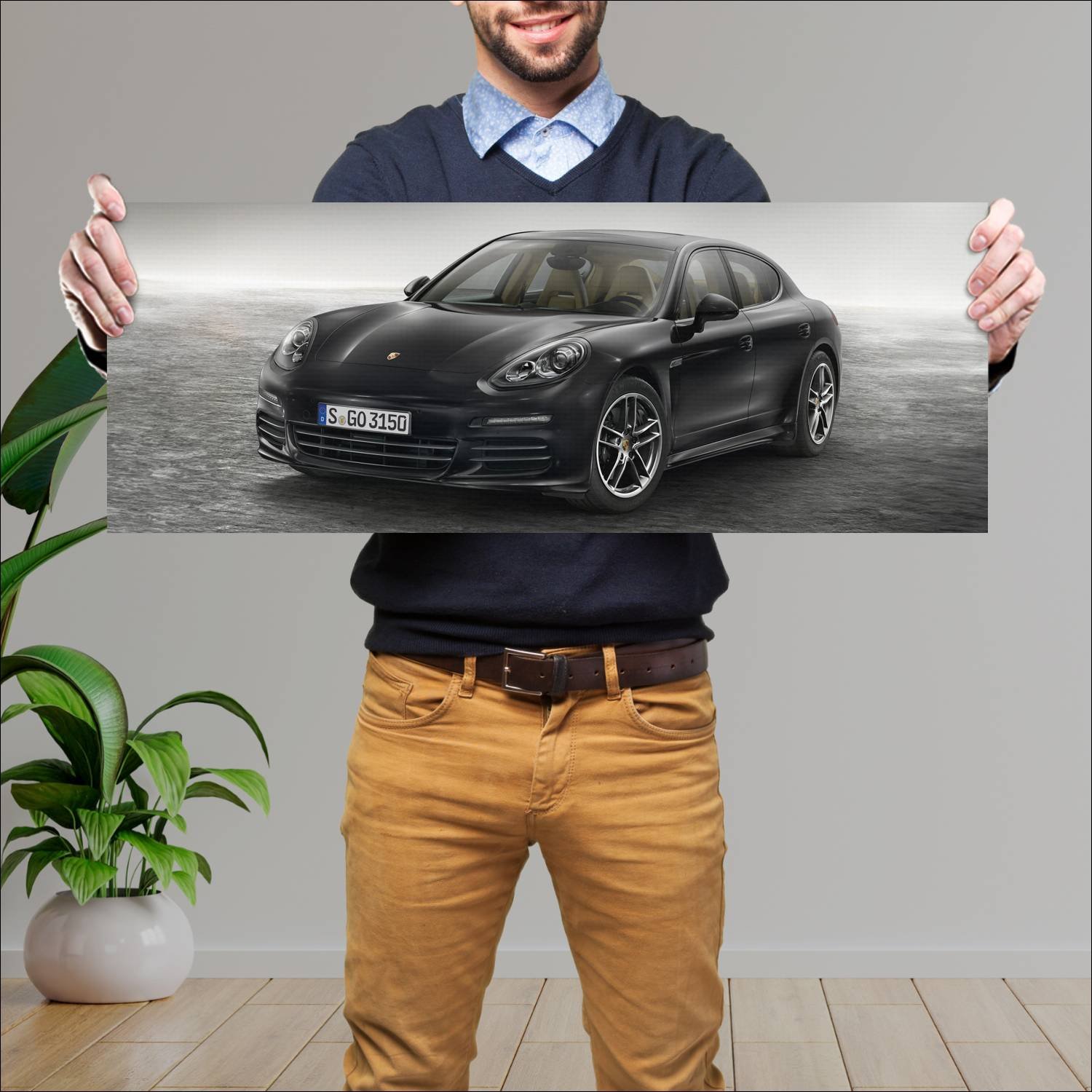 Cuadro grande 30x80cm 2015 porsche panamera editio 956 Porsche