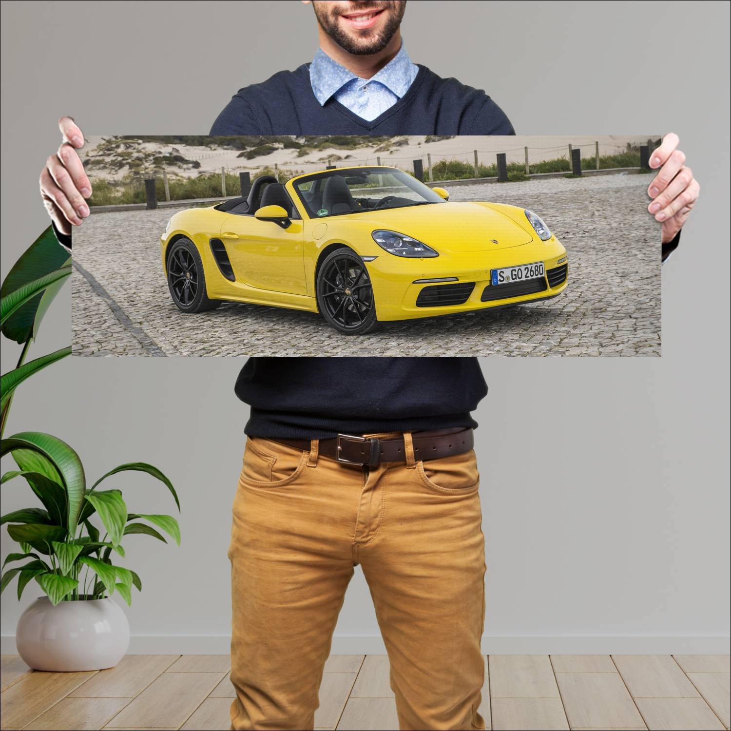 Cuadro grande 30x80cm 2016 porsche 718 boxster 466 964 Porsche